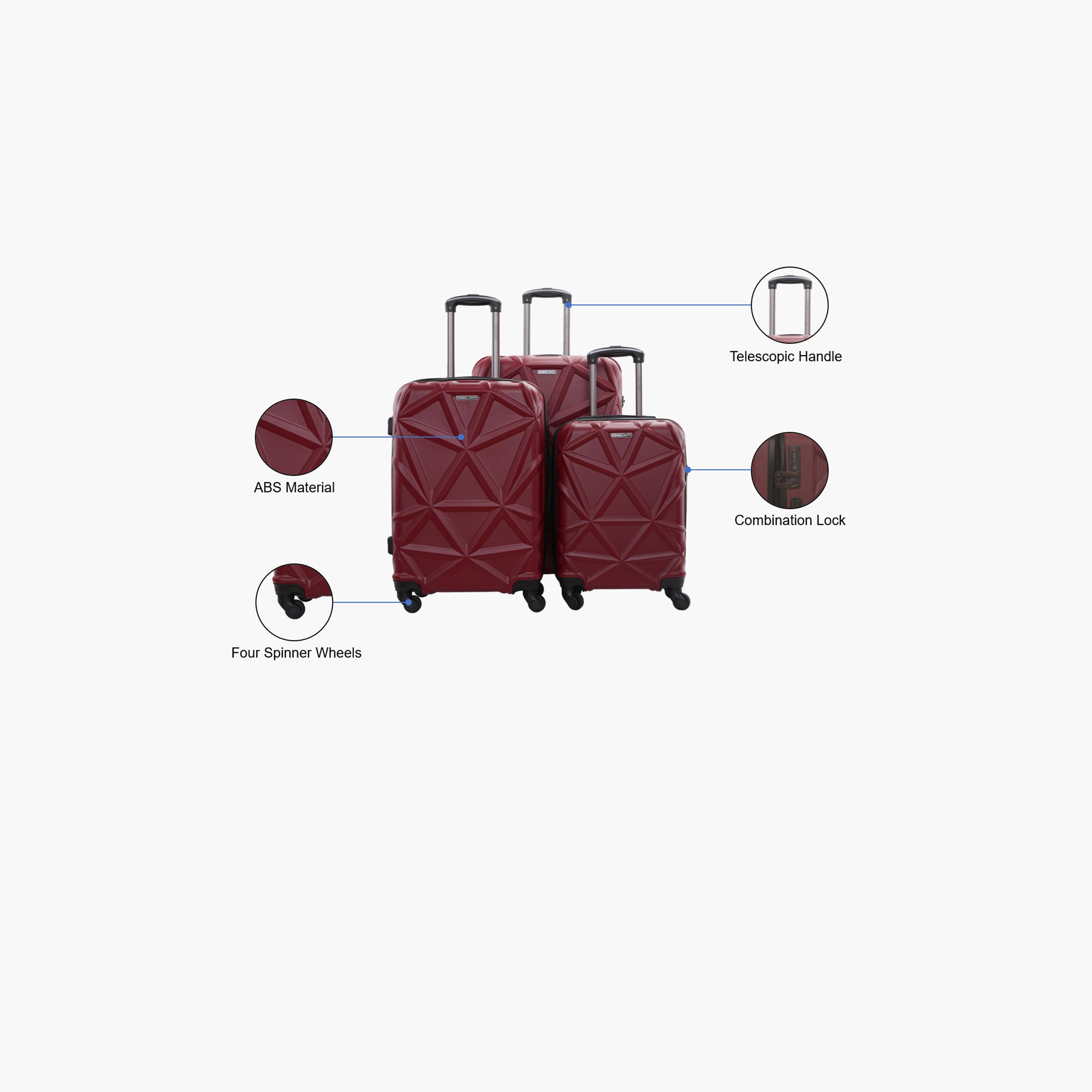 Para John Set of 3 ABS Hard Sided 4-Wheeler Spinner Trolley Bag with Combination Lock-travel-luggagesandbags-luggage-image-41