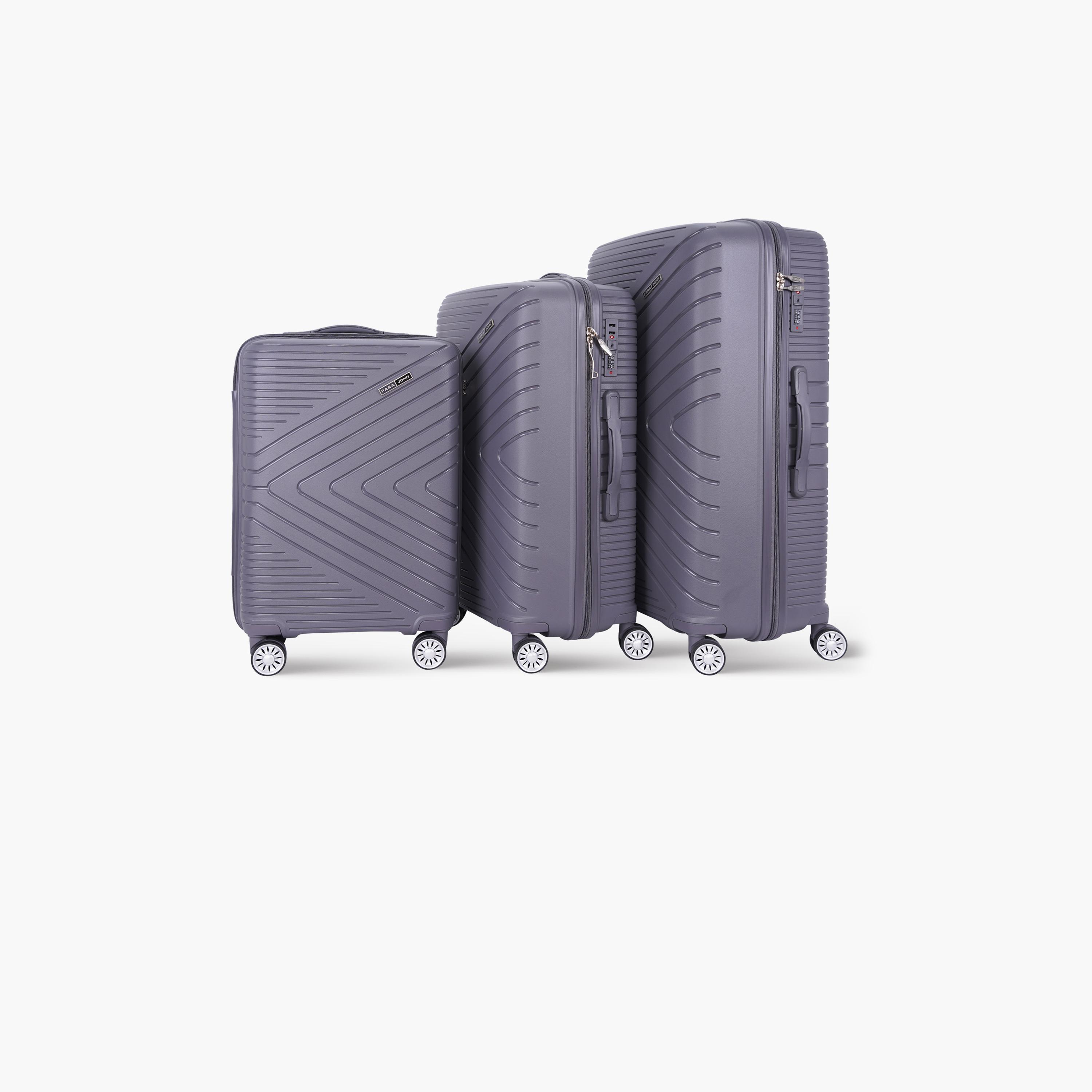 Para John Set of 3 ABS Hard Sided 4-Wheeler Spinner Trolley Bag with Combination Lock-travel-luggagesandbags-luggage-image-1