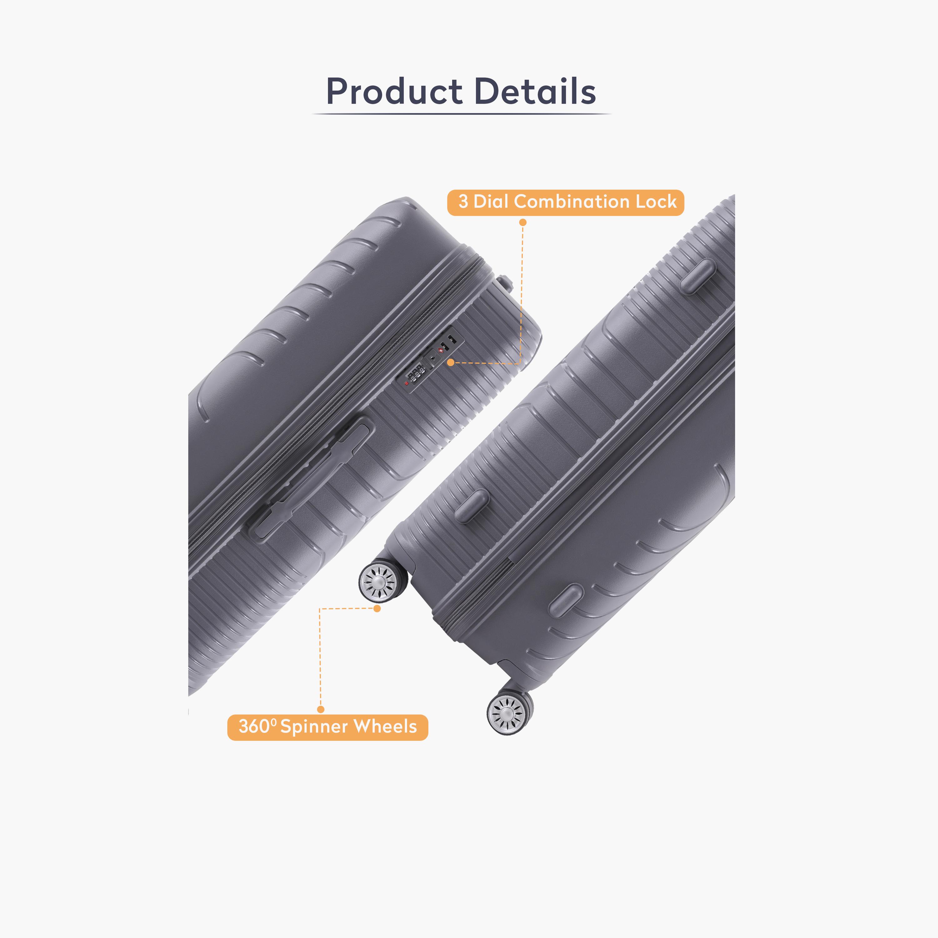 باراجون- طقم 3 شنط بأربع عجلات دوارة من مادة ABS وجوانب صلبة مع قفل مركب-travel-luggagesandbags-luggage-image-2