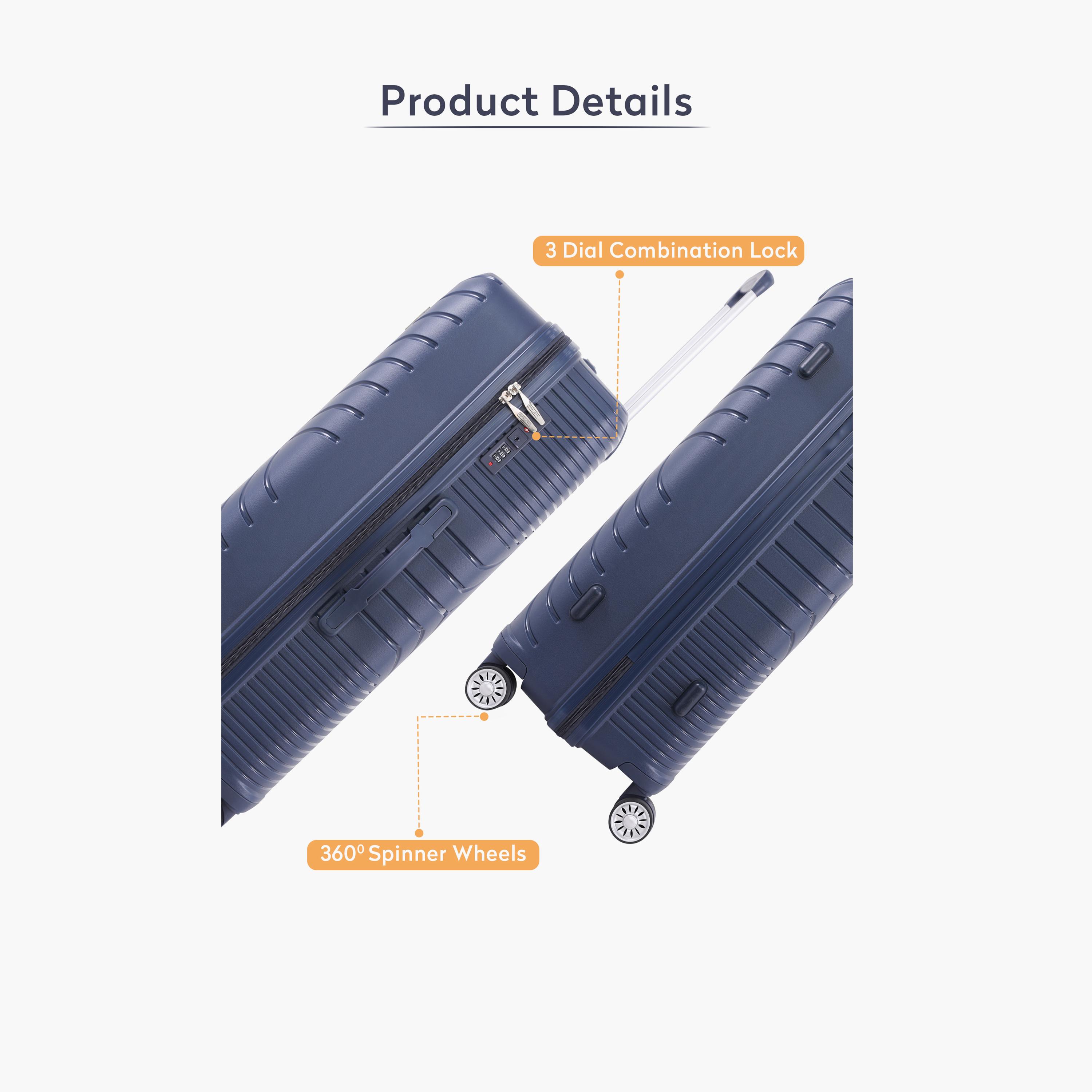 باراجون- طقم 3 شنط بأربع عجلات دوارة من مادة ABS وجوانب صلبة مع قفل مركب-travel-luggagesandbags-luggage-image-8
