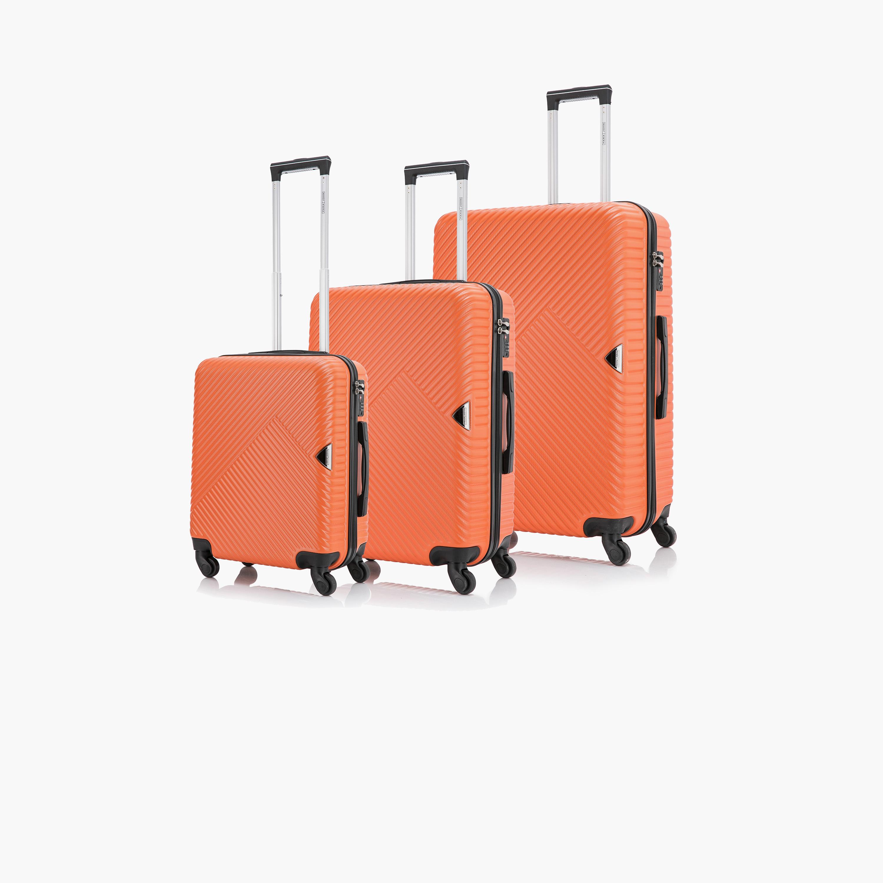 Para John Set of 3 ABS Hard Sided 4-Wheeler Spinner Trolley Bag with Combination Lock-travel-luggagesandbags-luggage-image-1