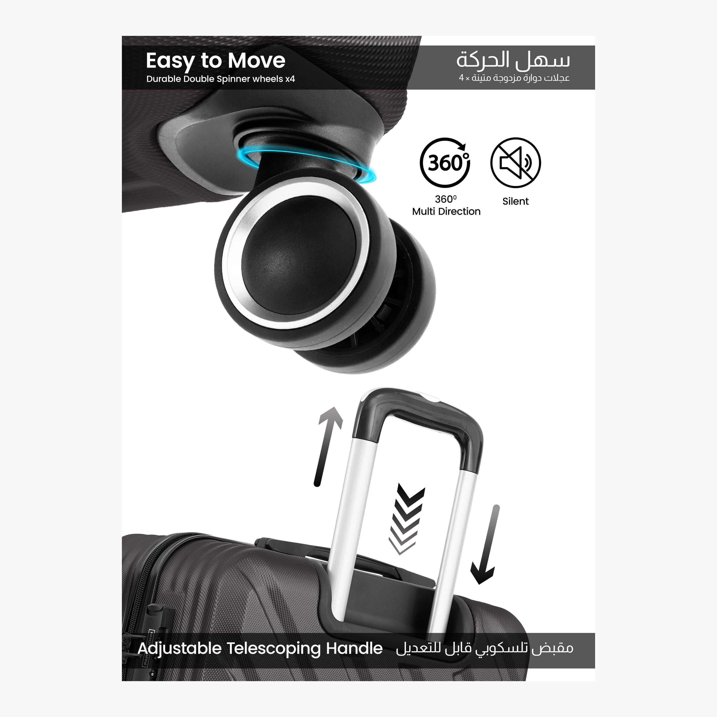 باراجون- طقم 3 شنط بأربع عجلات دوارة من مادة ABS وجوانب صلبة مع قفل مركب-travel-luggagesandbags-luggage-image-3