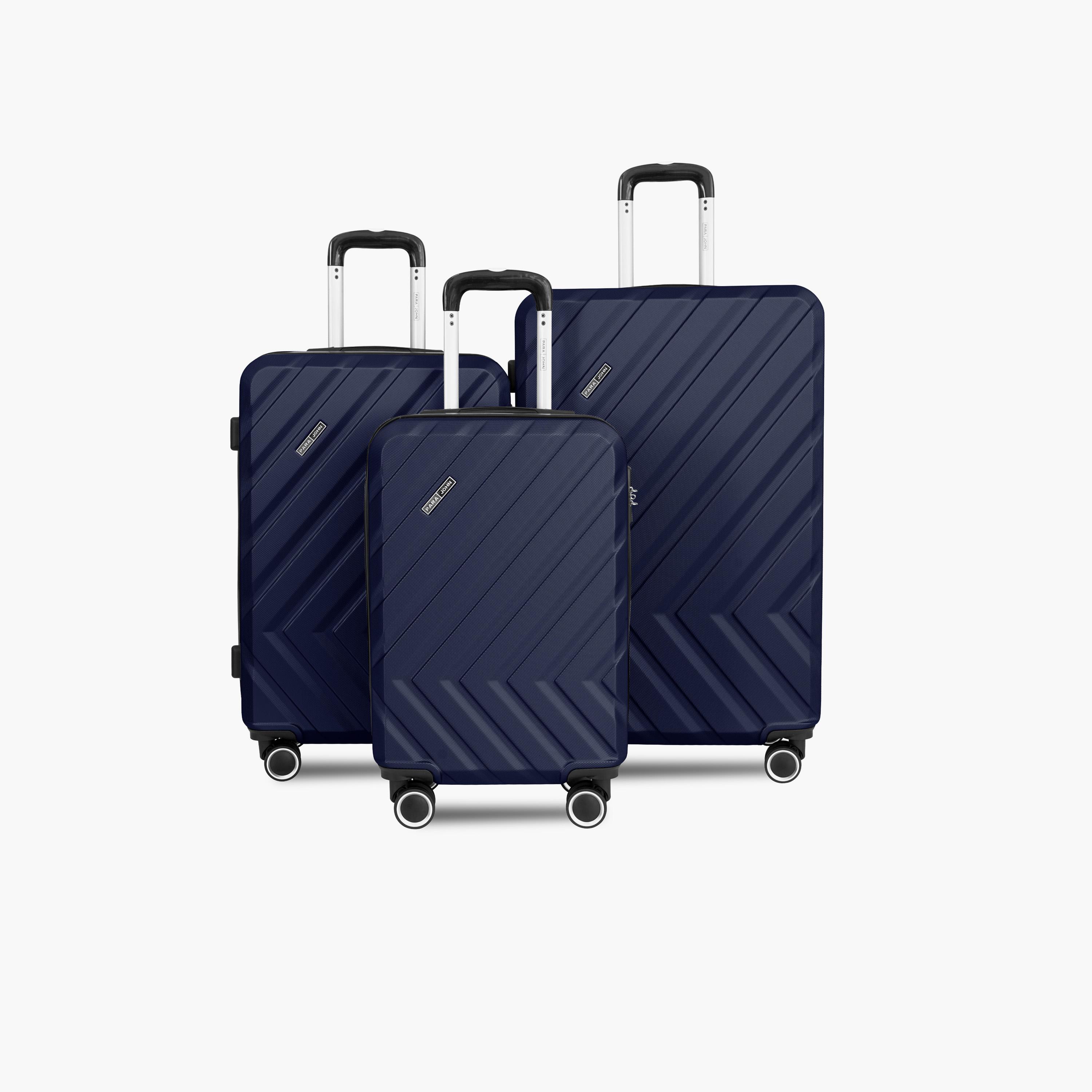 Para John Set of 3 ABS Hard Sided 4-Wheeler Spinner Trolley Bag with Combination Lock-travel-luggagesandbags-luggage-image-1