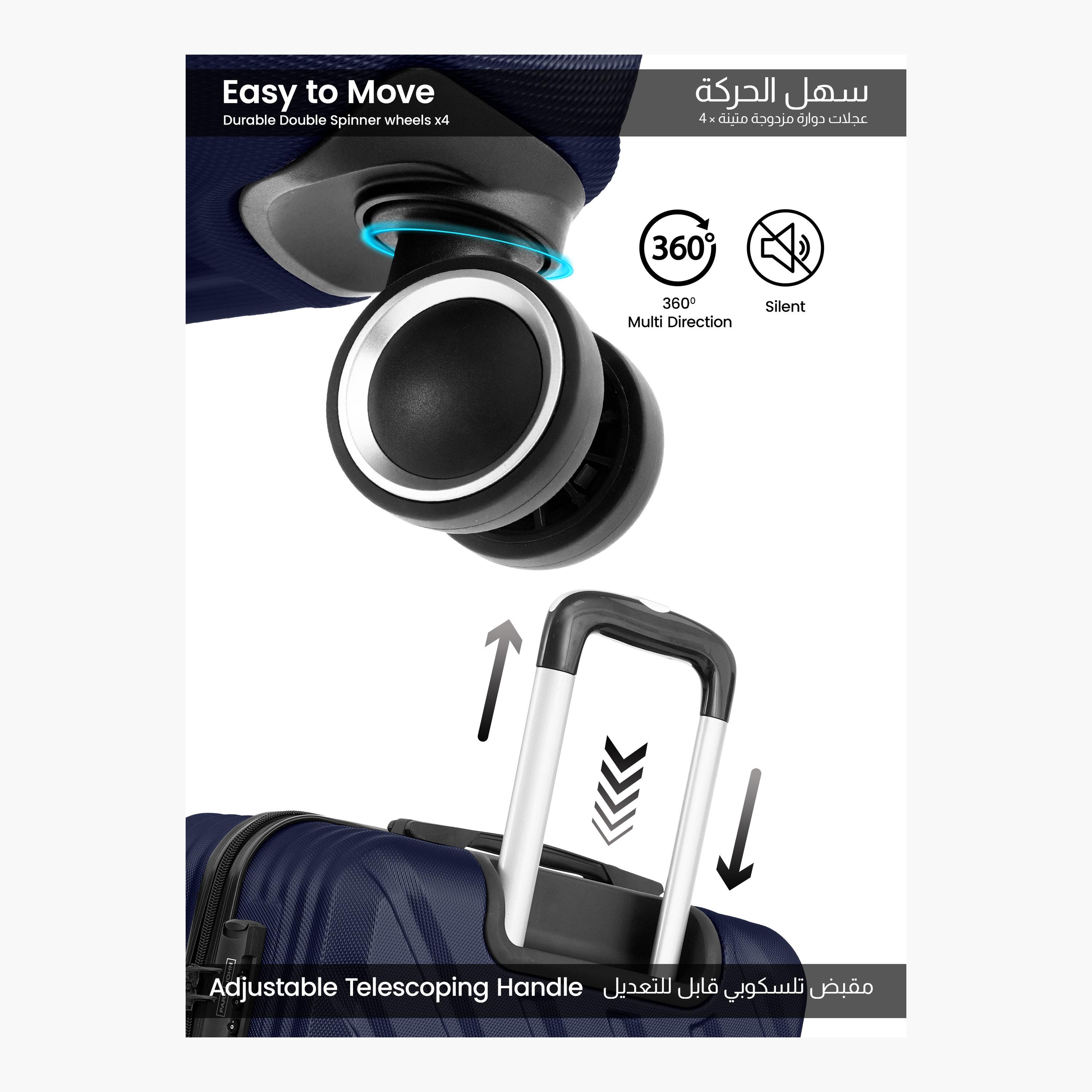 Para John Set of 3 ABS Hard Sided 4-Wheeler Spinner Trolley Bag with Combination Lock-travel-luggagesandbags-luggage-image-3