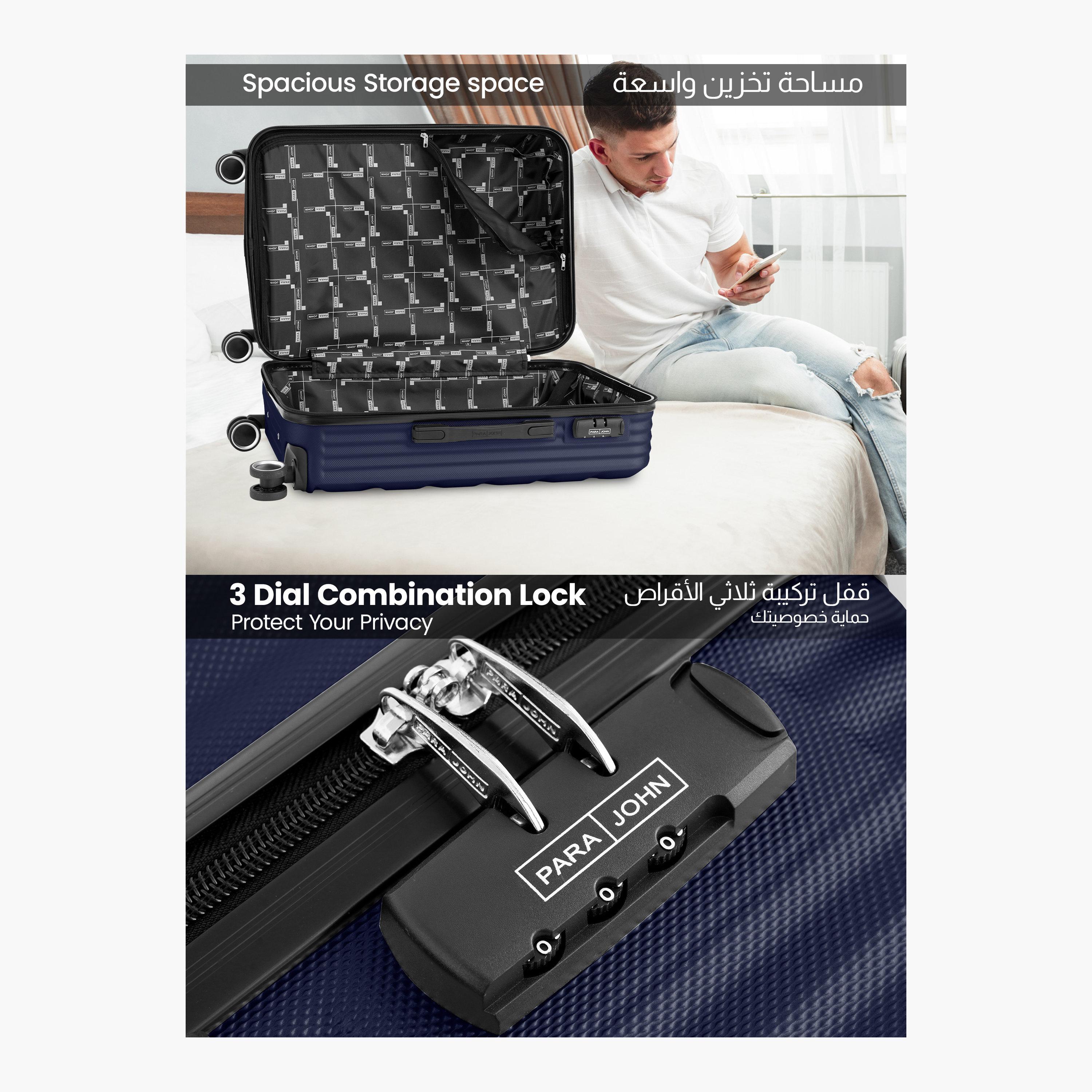 Para John Set of 3 ABS Hard Sided 4-Wheeler Spinner Trolley Bag with Combination Lock-travel-luggagesandbags-luggage-image-4
