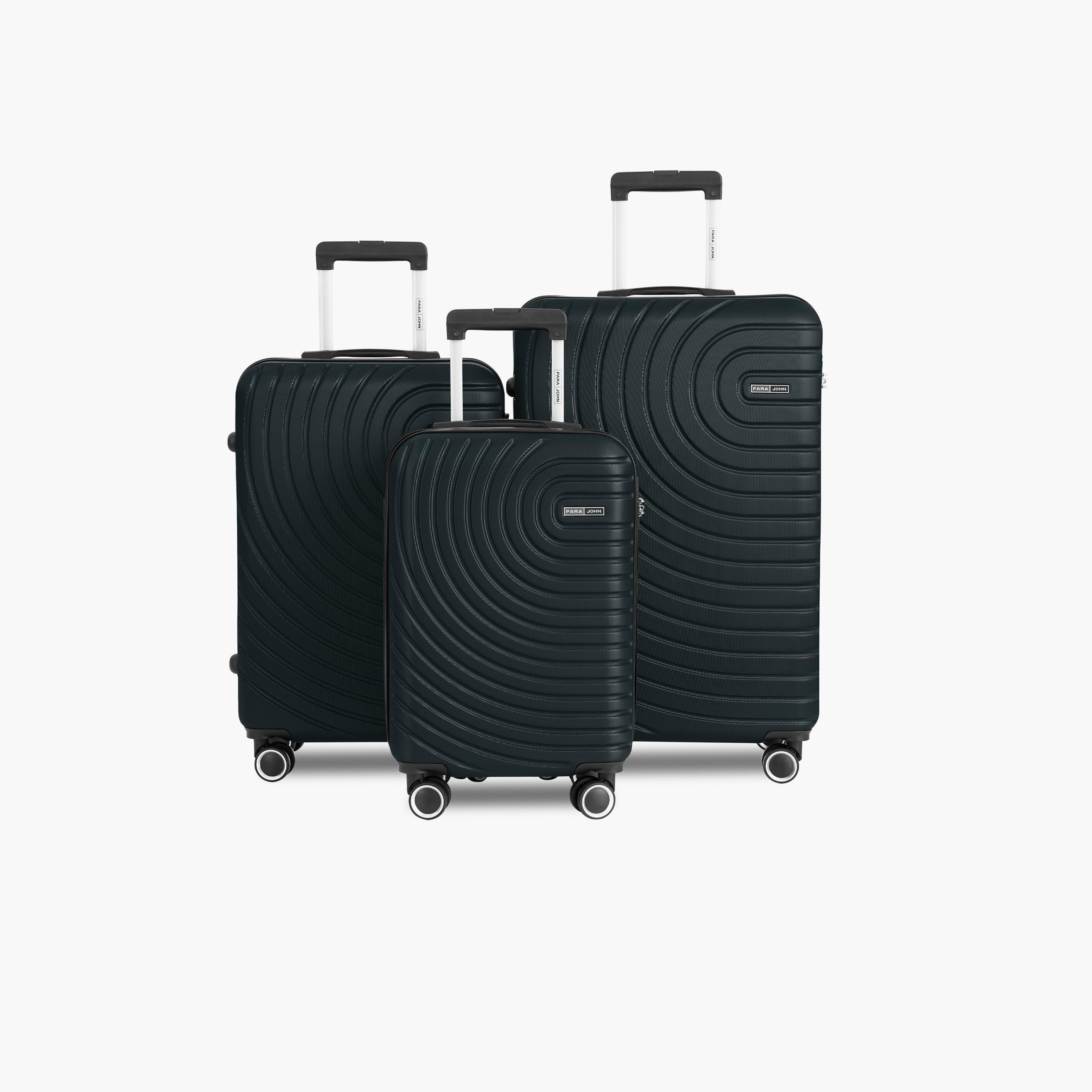 Para John Set of 3 ABS Hard Sided 4-Wheeler Spinner Trolley Bag with Combination Lock-travel-luggagesandbags-luggage-image-1