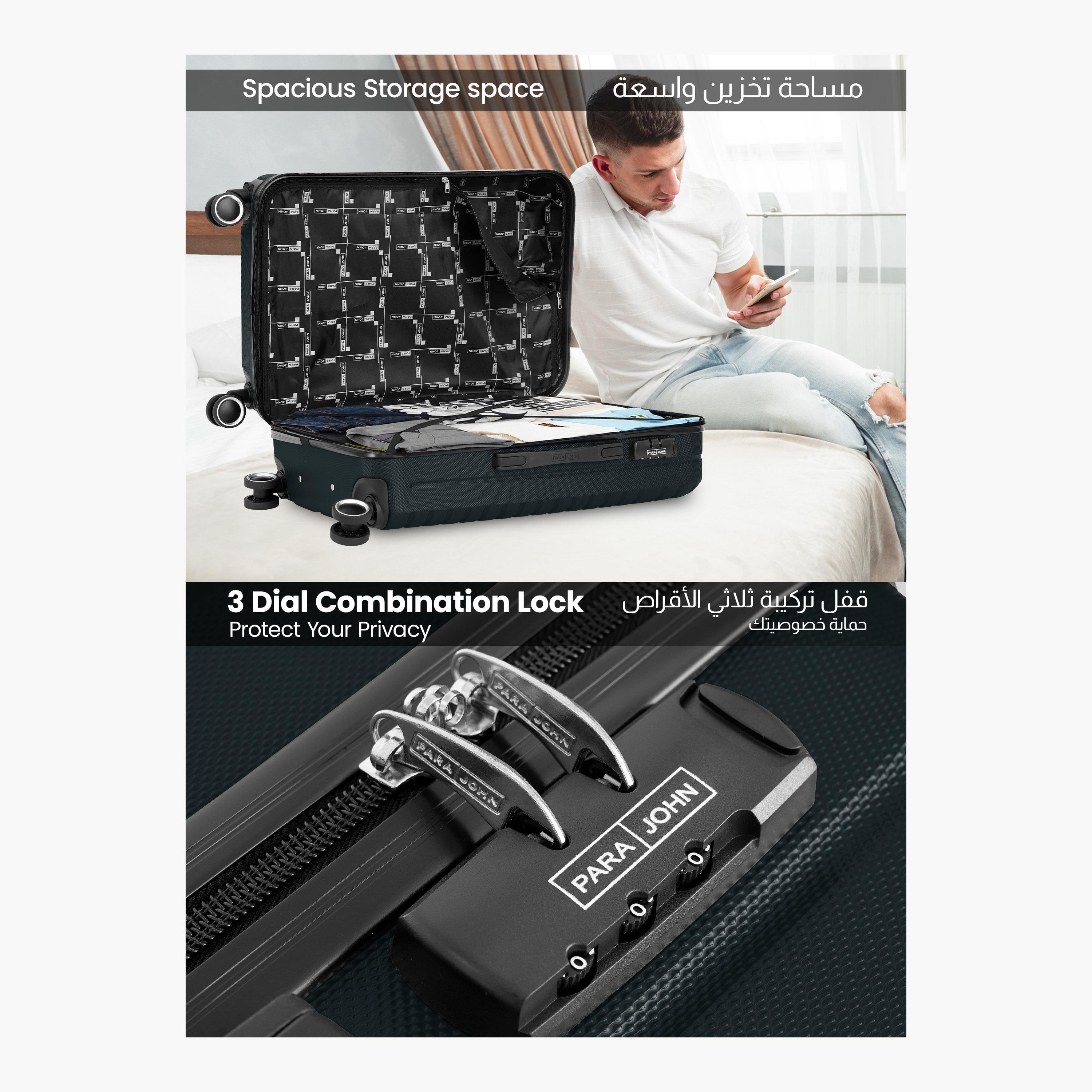 Para John Set of 3 ABS Hard Sided 4-Wheeler Spinner Trolley Bag with Combination Lock-travel-luggagesandbags-luggage-image-4