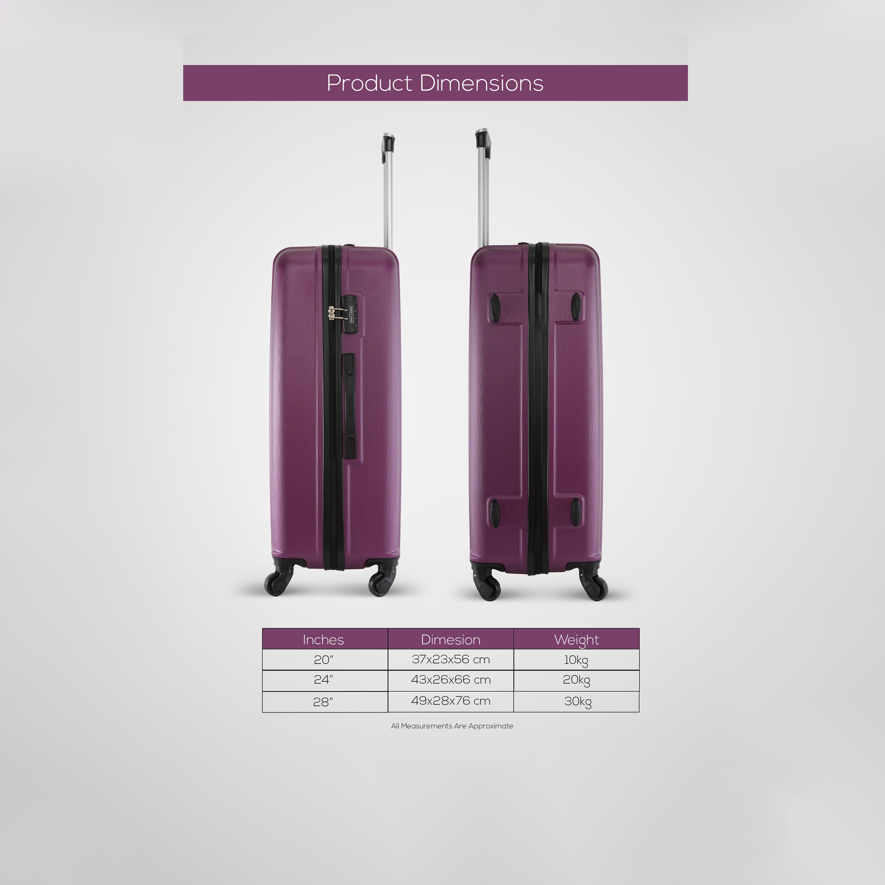 باراجون- طقم 3 شنط بأربع عجلات دوارة من مادة ABS وجوانب صلبة مع قفل مركب-travel-luggagesandbags-luggage-image-5