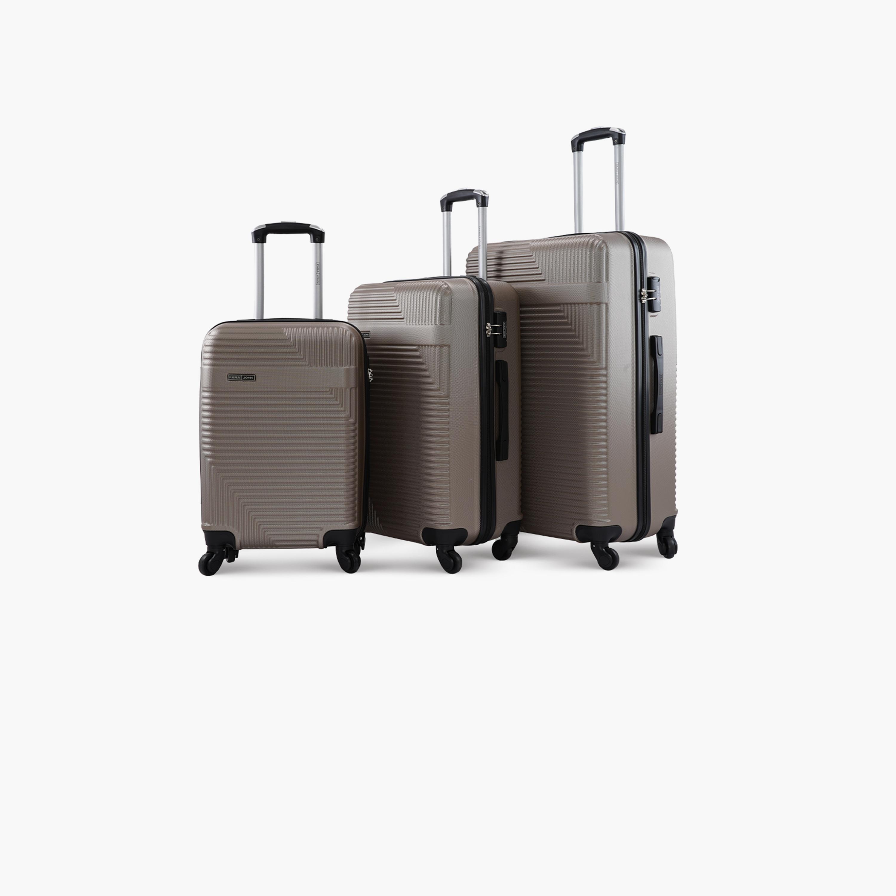 Para John Set of 3 ABS Hard Sided 4-Wheeler Spinner Trolley Bag with Combination Lock-travel-luggagesandbags-luggage-image-1