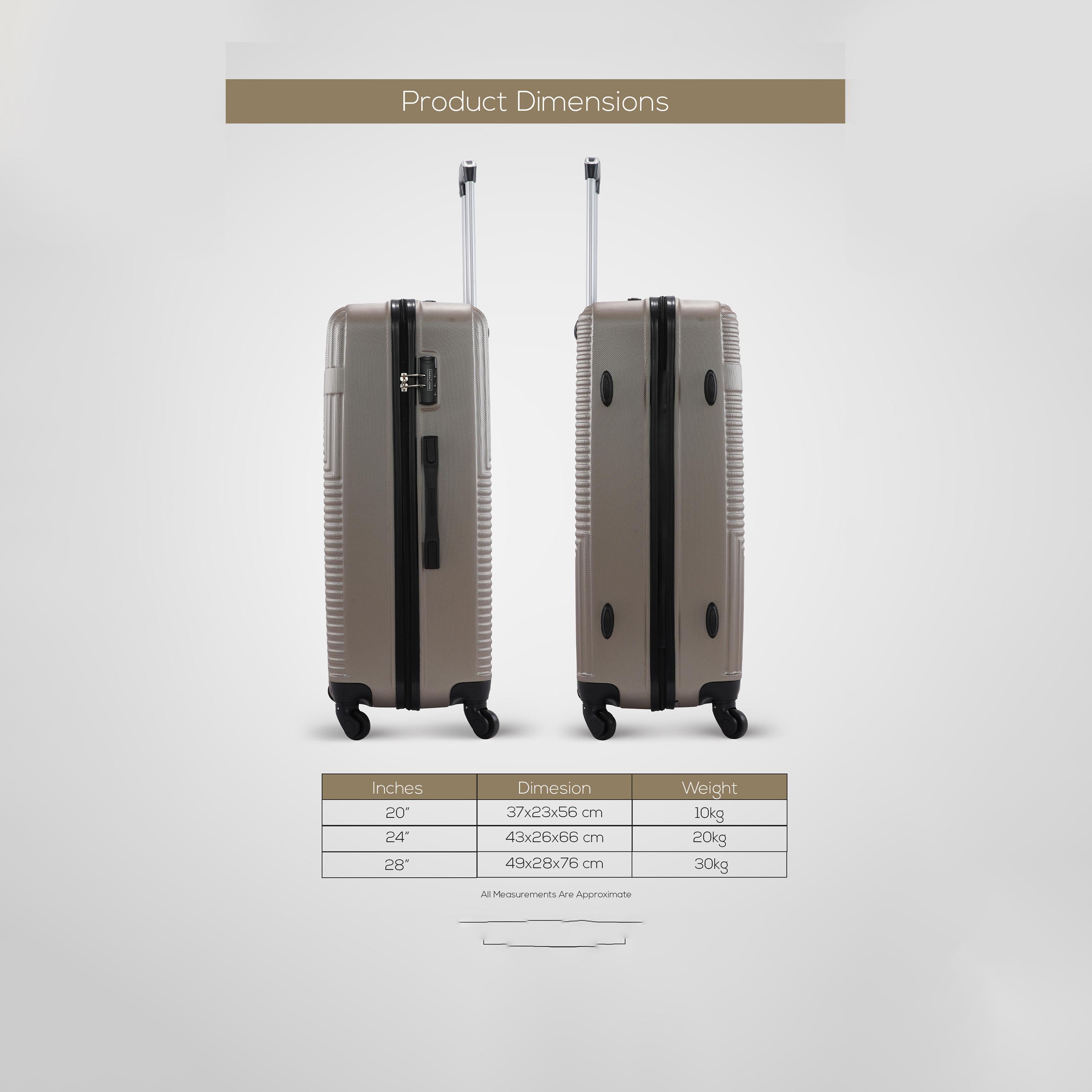 باراجون- طقم 3 شنط بأربع عجلات دوارة من مادة ABS وجوانب صلبة مع قفل مركب-travel-luggagesandbags-luggage-image-5