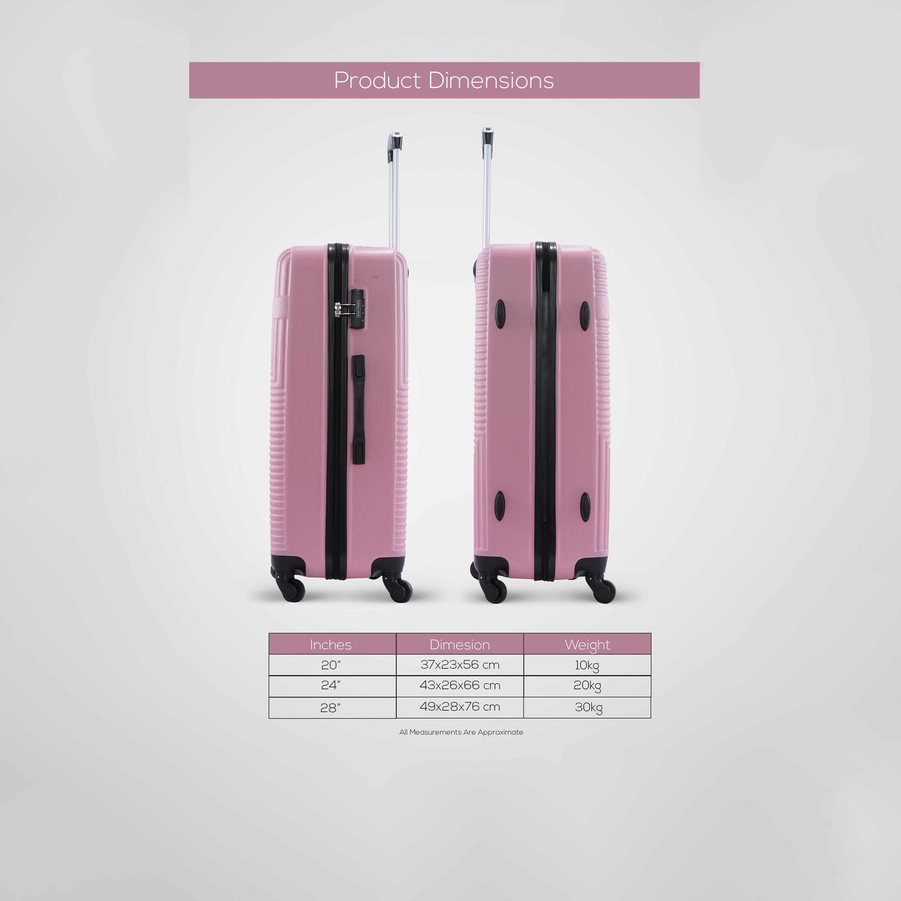 باراجون- طقم 3 شنط بأربع عجلات دوارة من مادة ABS وجوانب صلبة مع قفل مركب-travel-luggagesandbags-luggage-image-11