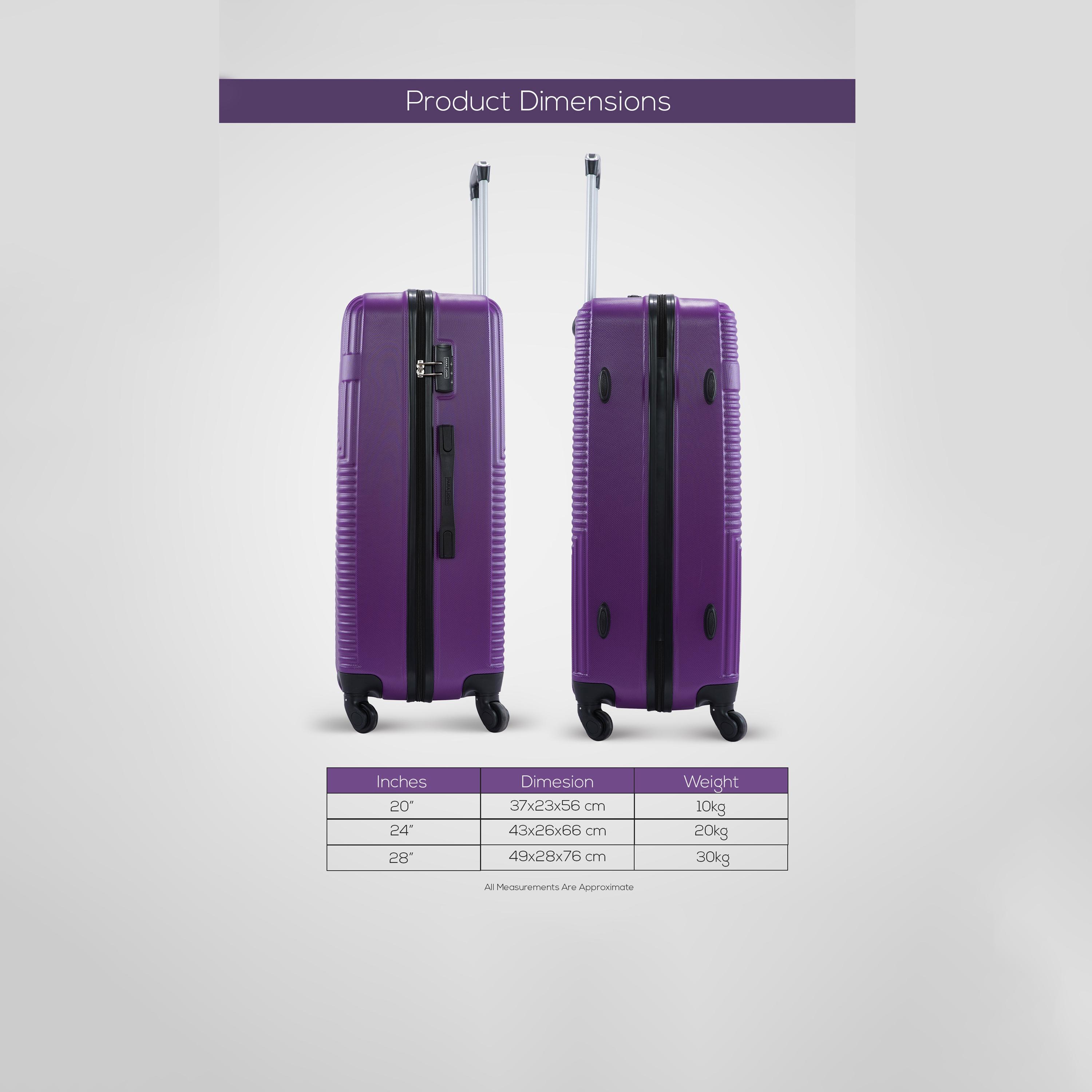 باراجون- طقم 3 شنط بأربع عجلات دوارة من مادة ABS وجوانب صلبة مع قفل مركب-travel-luggagesandbags-luggage-image-17