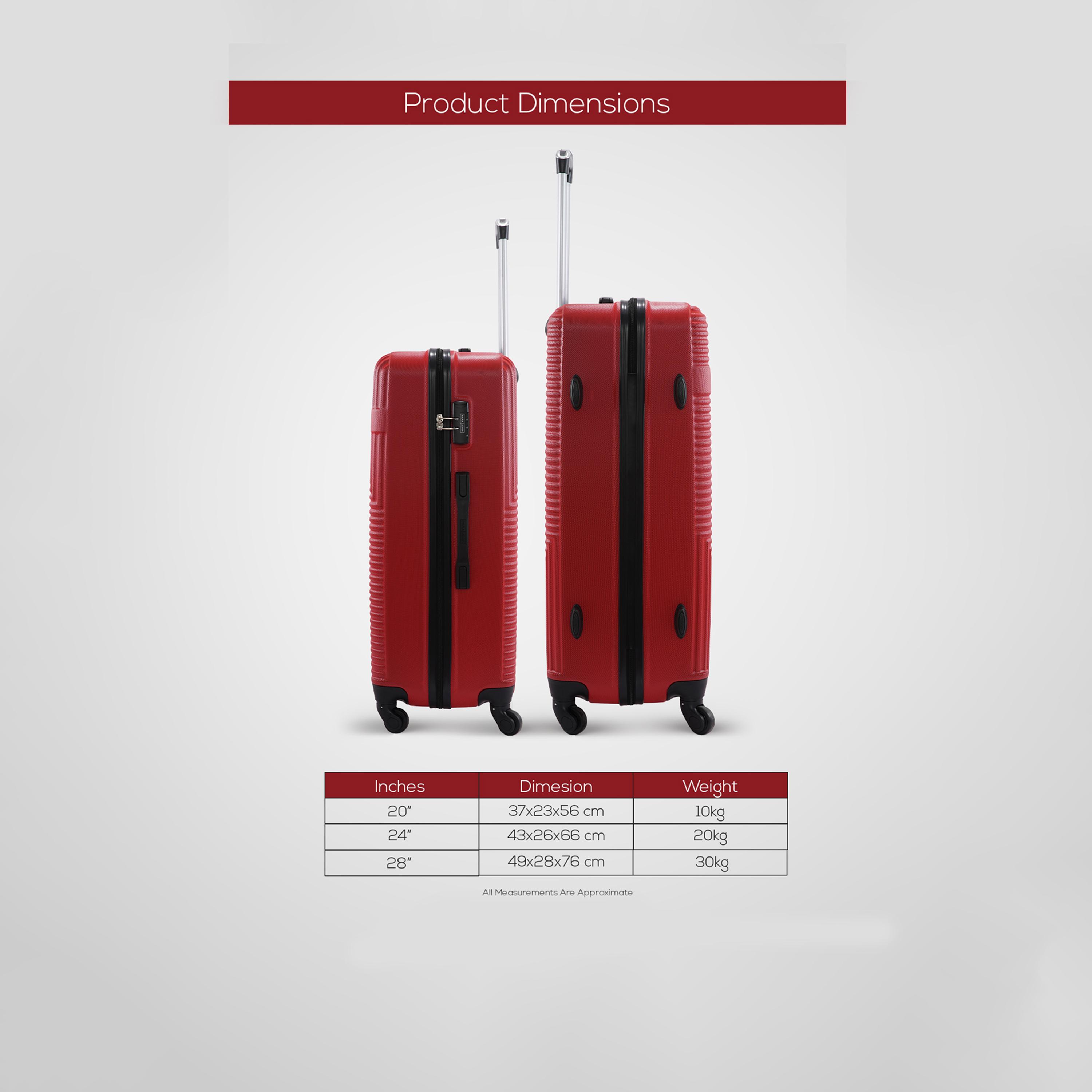 باراجون- طقم 3 شنط بأربع عجلات دوارة من مادة ABS وجوانب صلبة مع قفل مركب-travel-luggagesandbags-luggage-image-23