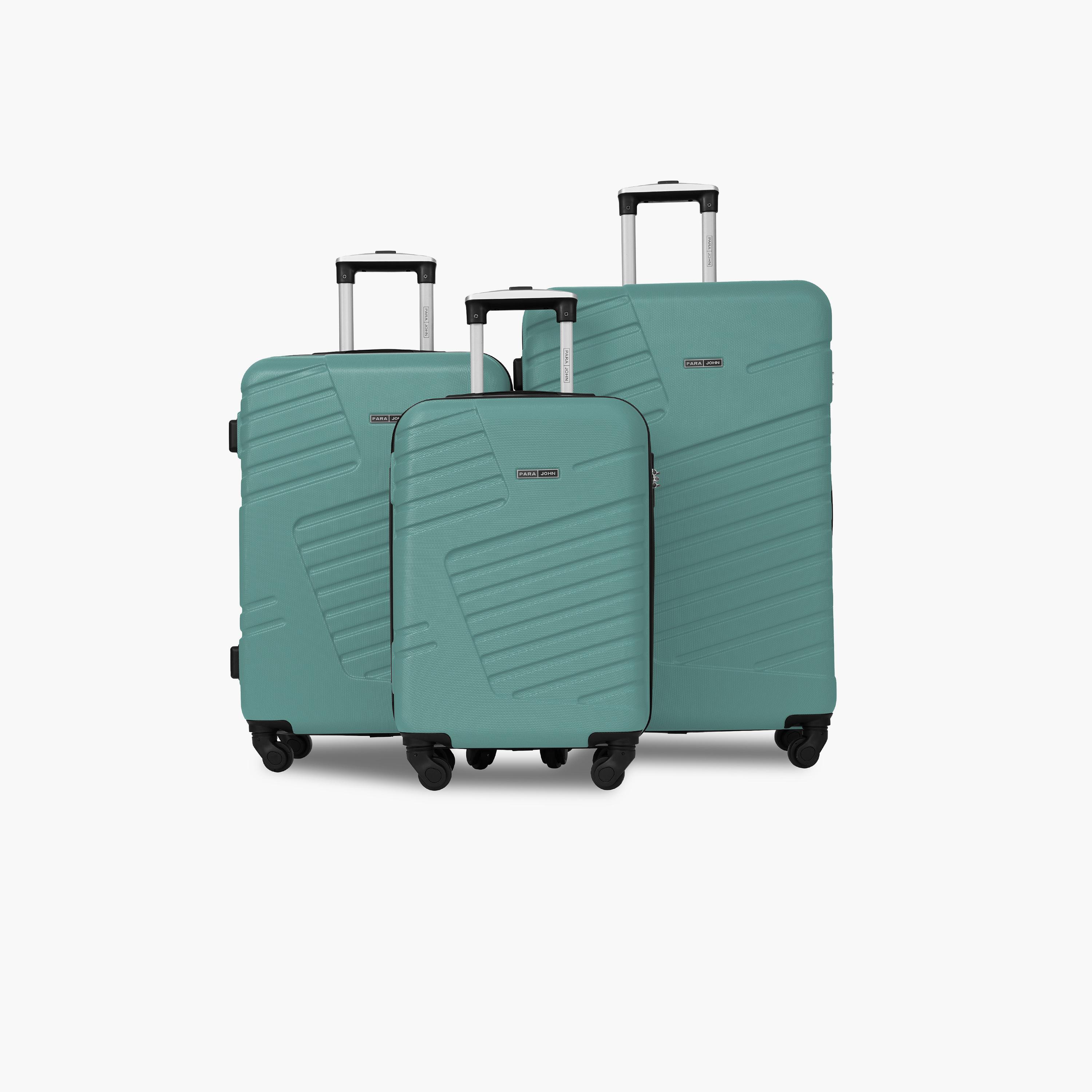 Para John Set of 3 ABS Hard Sided 4-Wheeler Spinner Trolley Bag with Combination Lock-travel-luggagesandbags-luggage-image-1