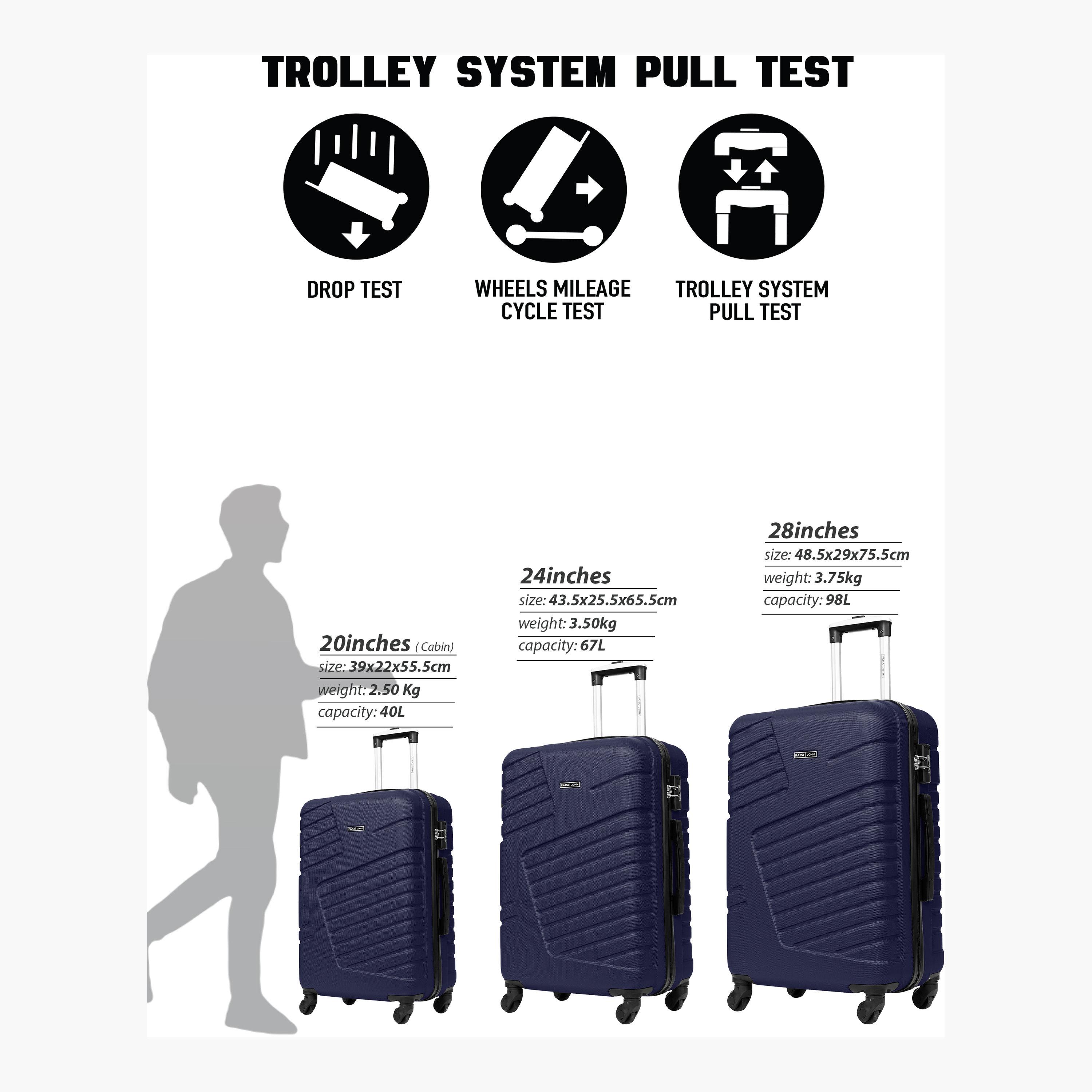 باراجون- طقم 3 شنط بأربع عجلات دوارة من مادة ABS وجوانب صلبة مع قفل مركب-travel-luggagesandbags-luggage-image-6