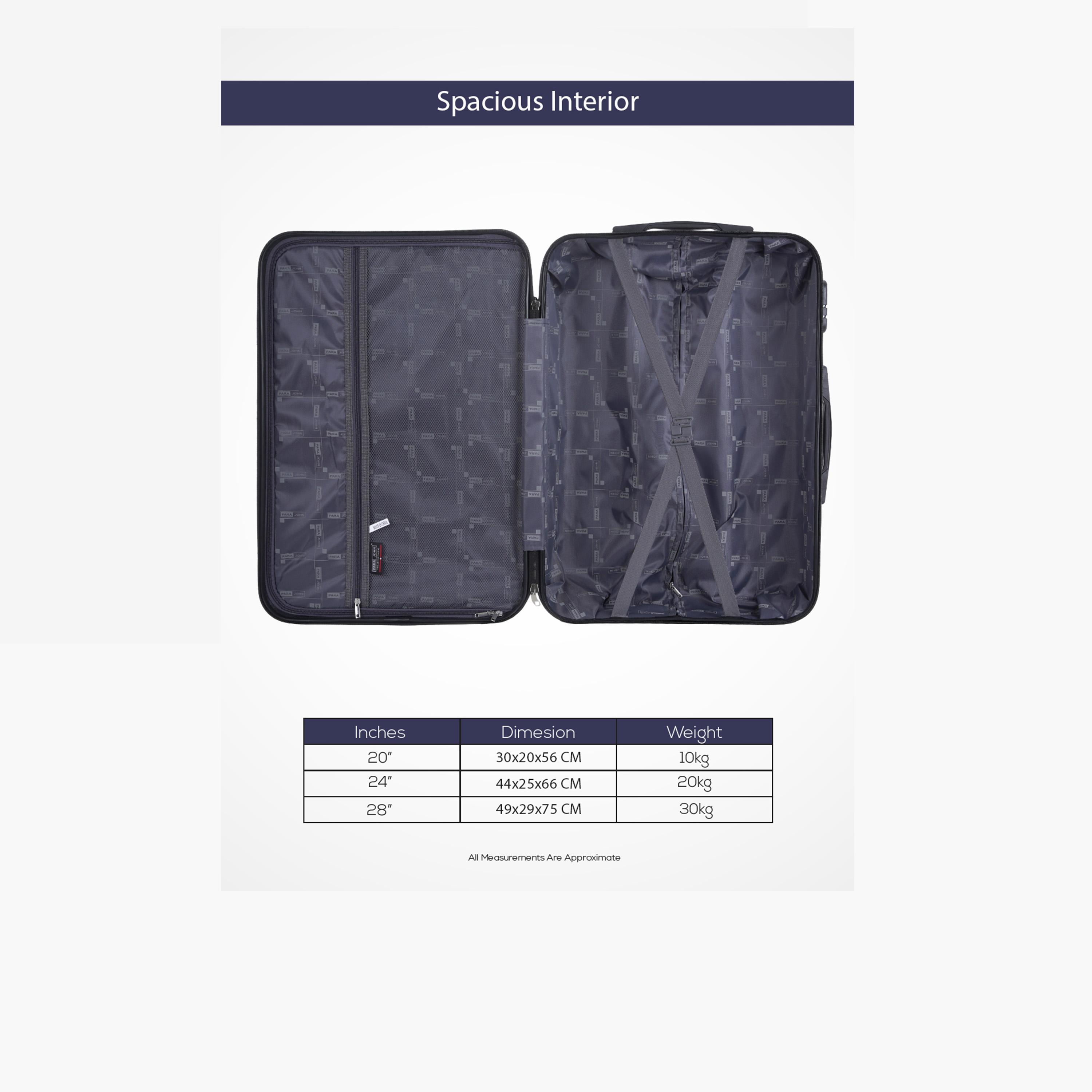 Para John Set of 3 ABS Hard Sided 4-Wheeler Spinner Trolley Bag with Combination Lock-travel-luggagesandbags-luggage-image-5