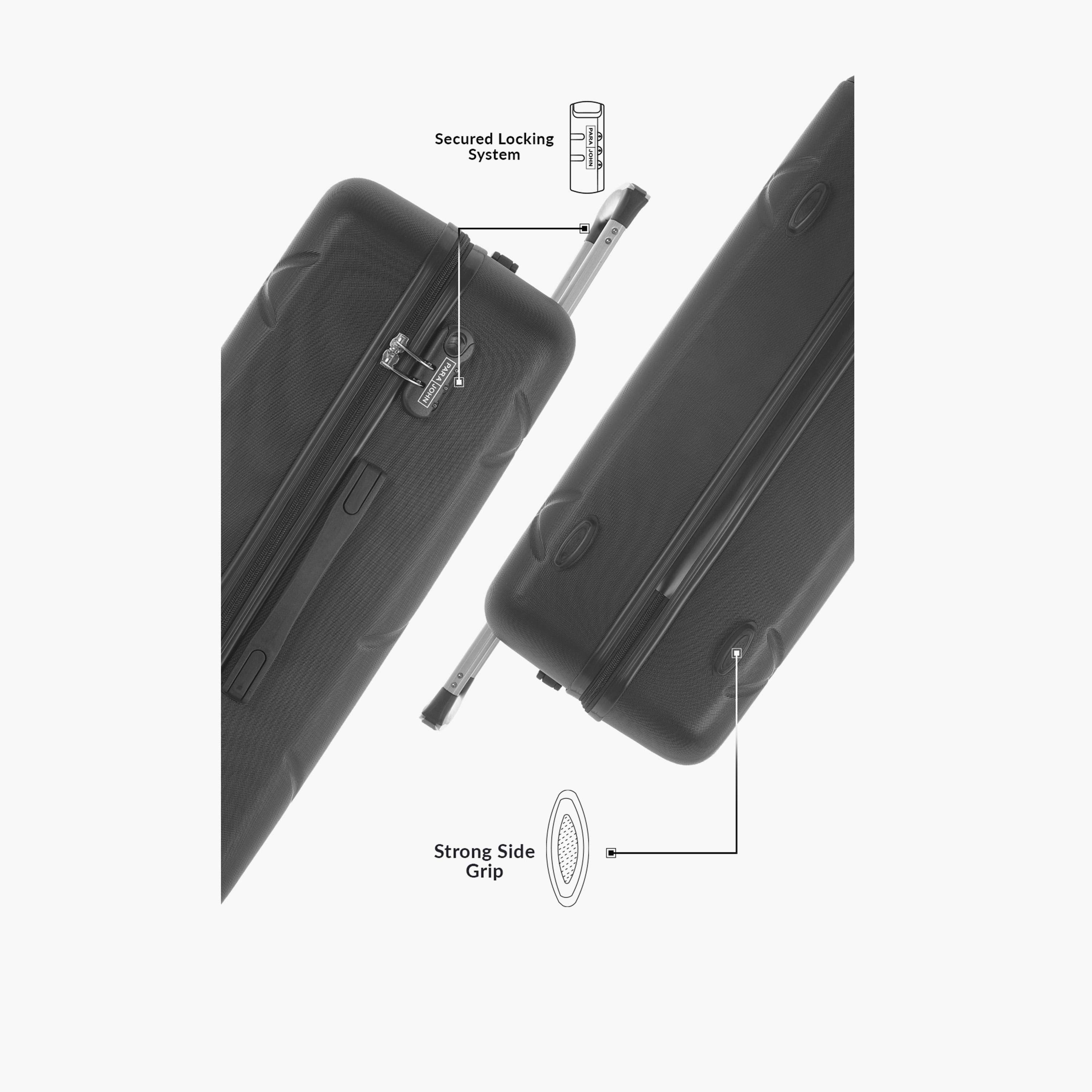 Para John Set of 3 ABS Hard Sided 4-Wheeler Spinner Trolley Bag with Combination Lock-travel-luggagesandbags-luggage-image-8