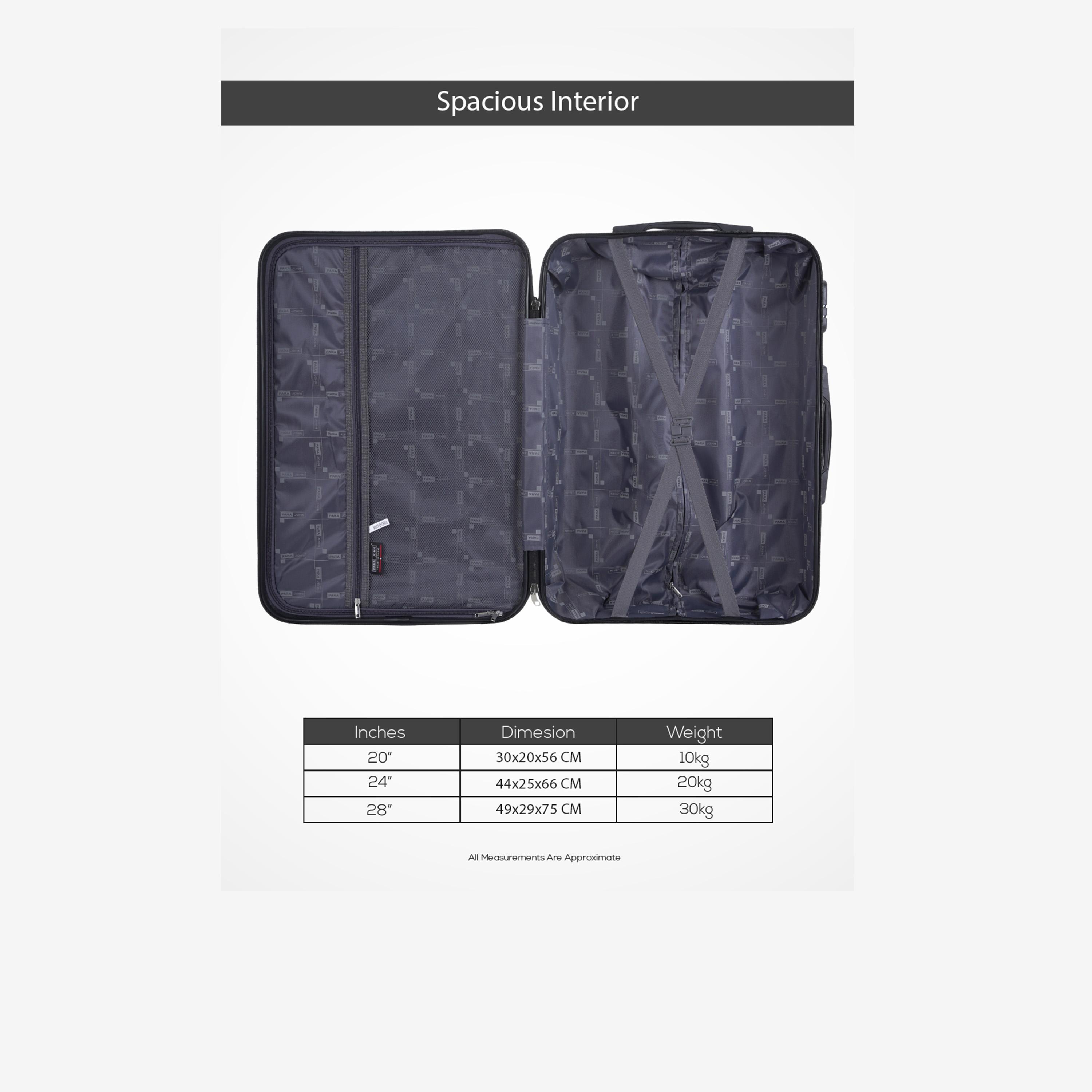 Para John Set of 3 ABS Hard Sided 4-Wheeler Spinner Trolley Bag with Combination Lock-travel-luggagesandbags-luggage-image-10