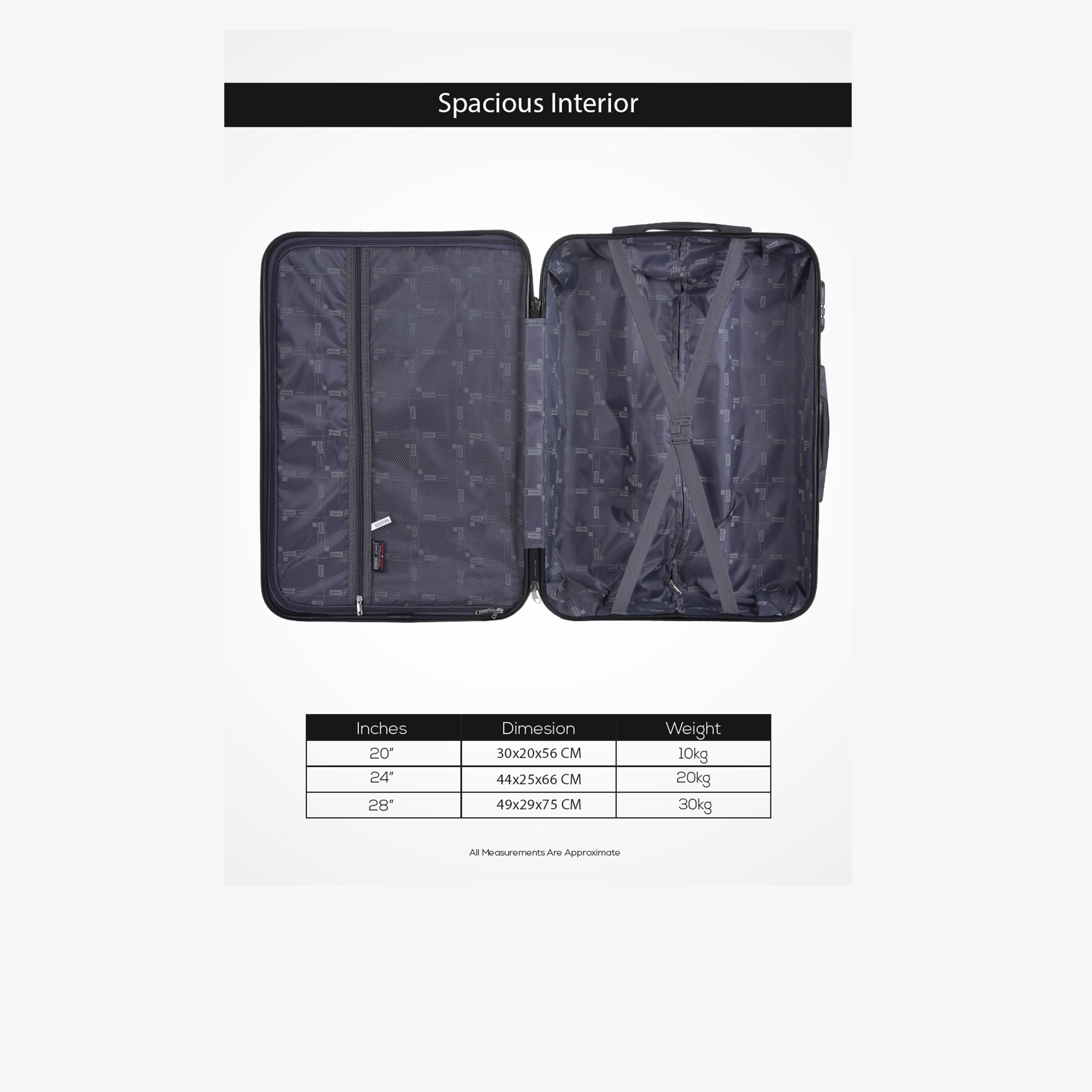 Para John Set of 3 ABS Hard Sided 4-Wheeler Spinner Trolley Bag with Combination Lock-travel-luggagesandbags-luggage-image-15