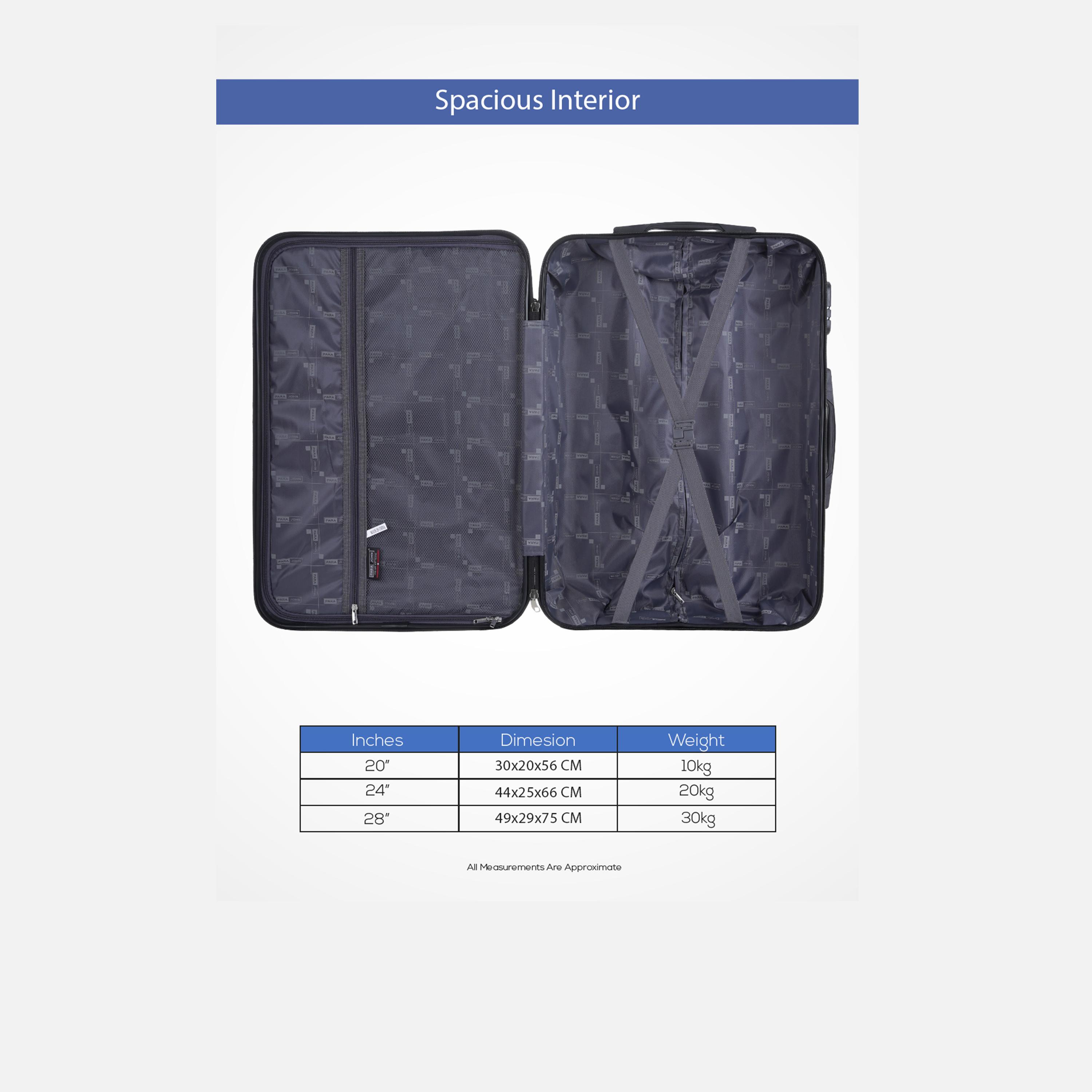 Para John Set of 3 ABS Hard Sided 4-Wheeler Spinner Trolley Bag with Combination Lock-travel-luggagesandbags-luggage-image-24