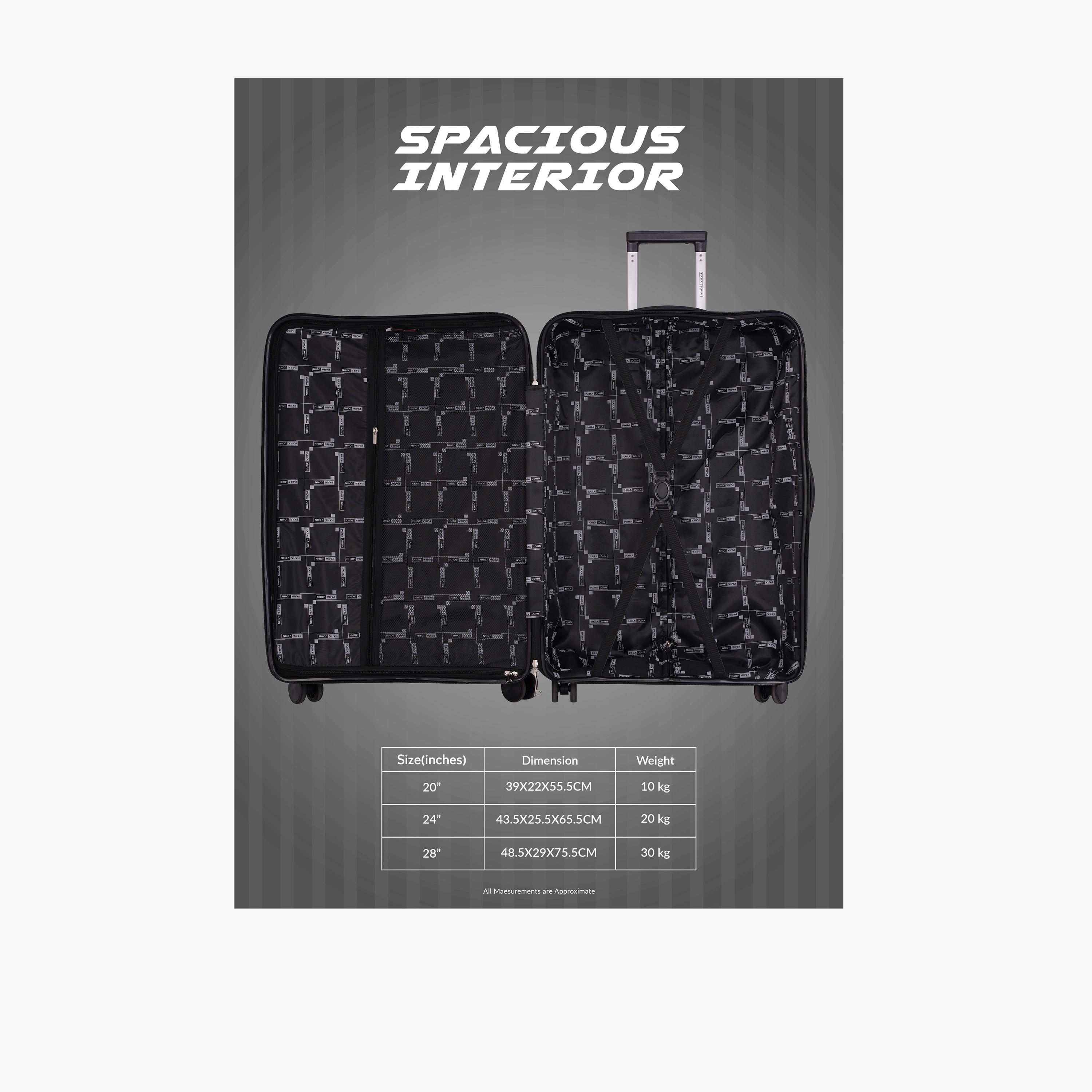 Para John Set of 3 Polypropylene Hard Sided 4-Wheeler Spinner Trolley Bag with Combination Lock-travel-luggagesandbags-luggage-image-6