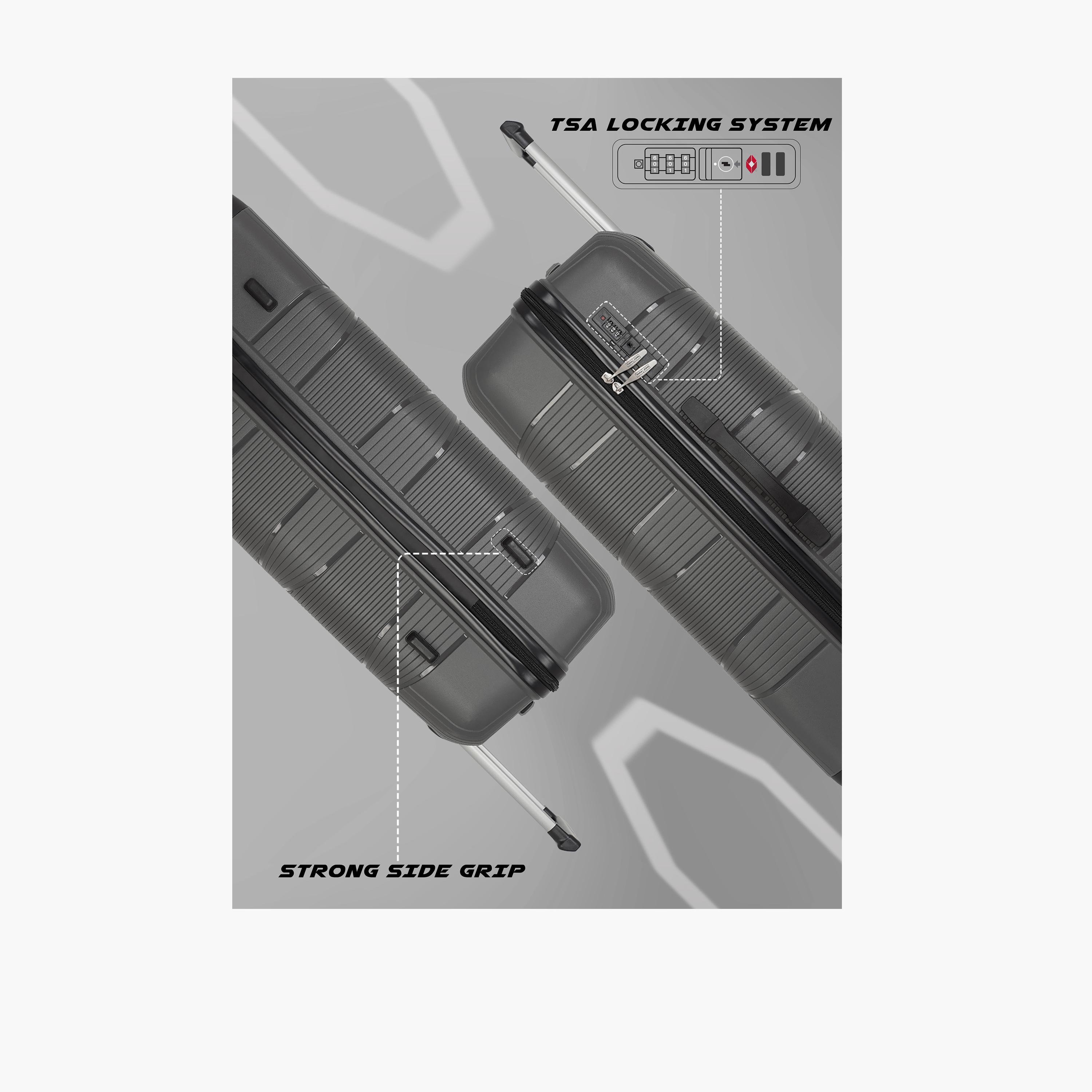 باراجون- طقم 3 شنط بولي بروبيلين بأربع عجلات دوارة وجوانب صلبة مع قفل مركب-travel-luggagesandbags-luggage-image-17