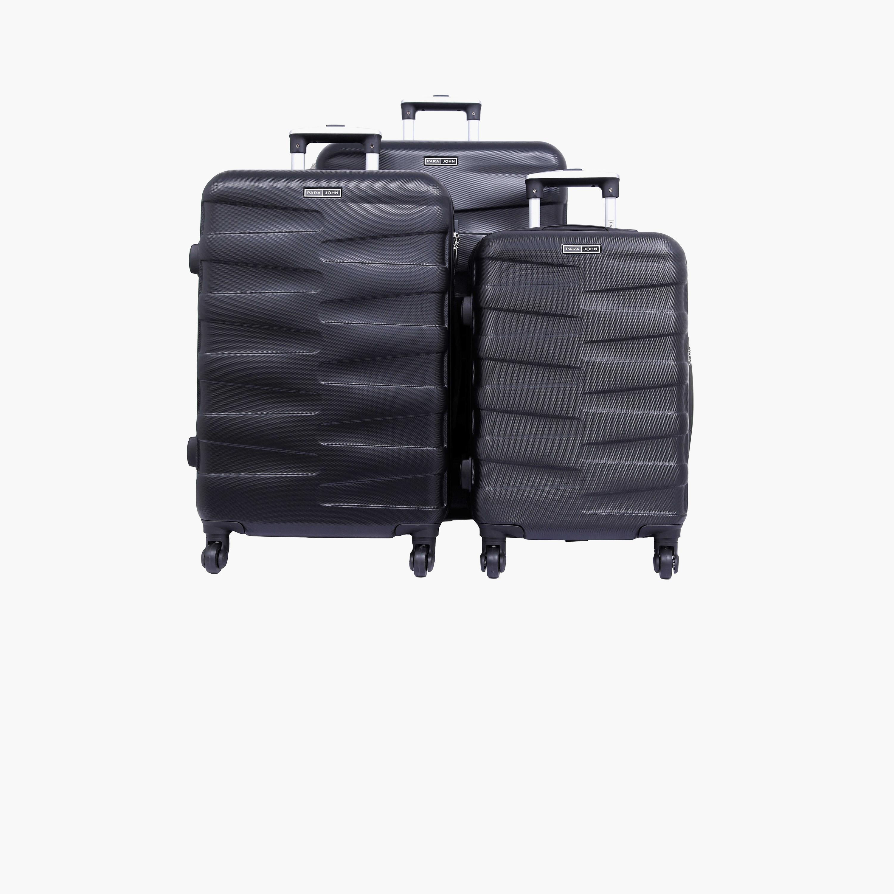 Para John Set of 3 ABS Hard Sided 4-Wheeler Spinner Trolley Bag with Combination Lock-travel-luggagesandbags-luggage-image-1