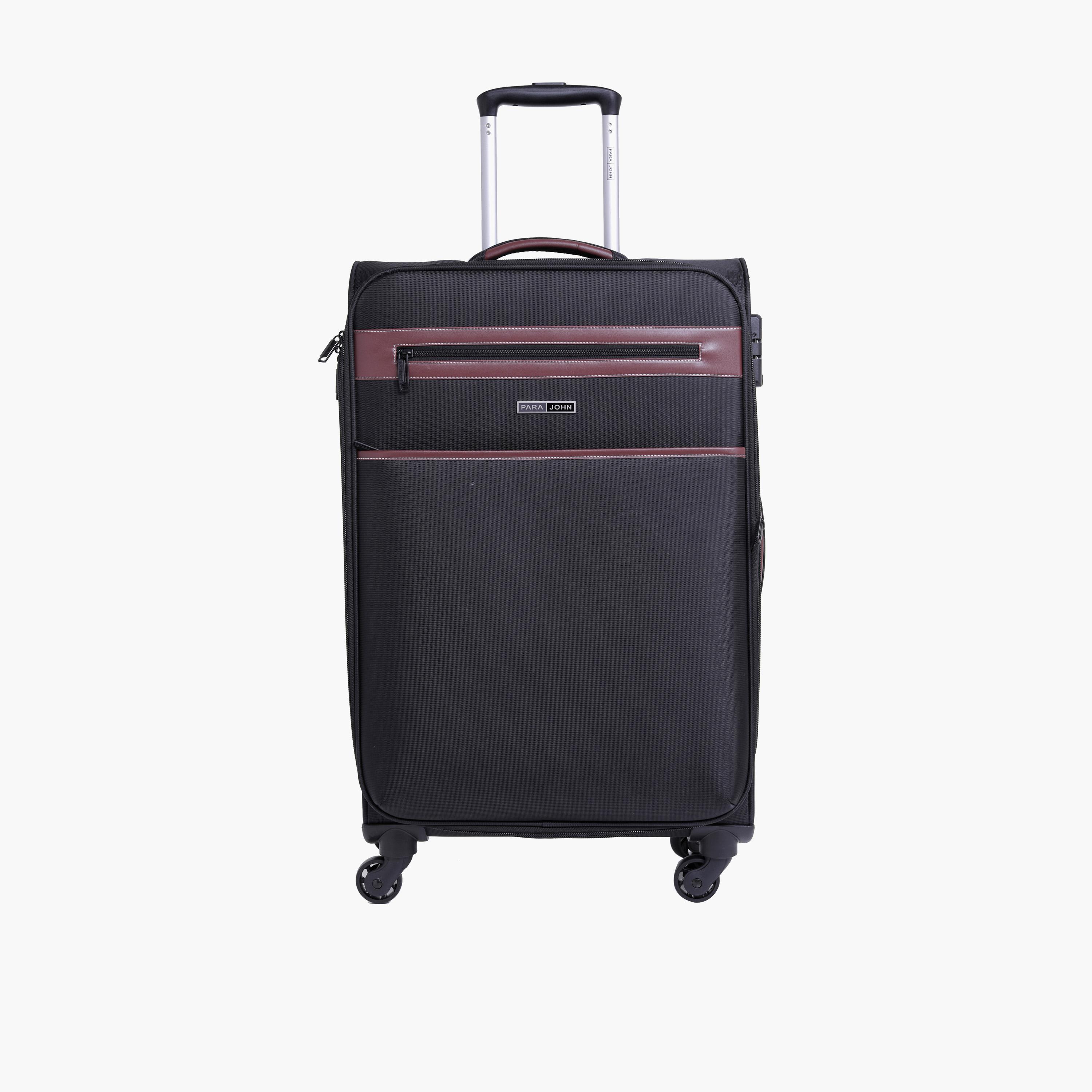Para John Set of 3 Polyester Soft Sided 4-Wheeler Spinner Trolley Bag with Combination Lock-travel-luggagesandbags-luggage-image-4