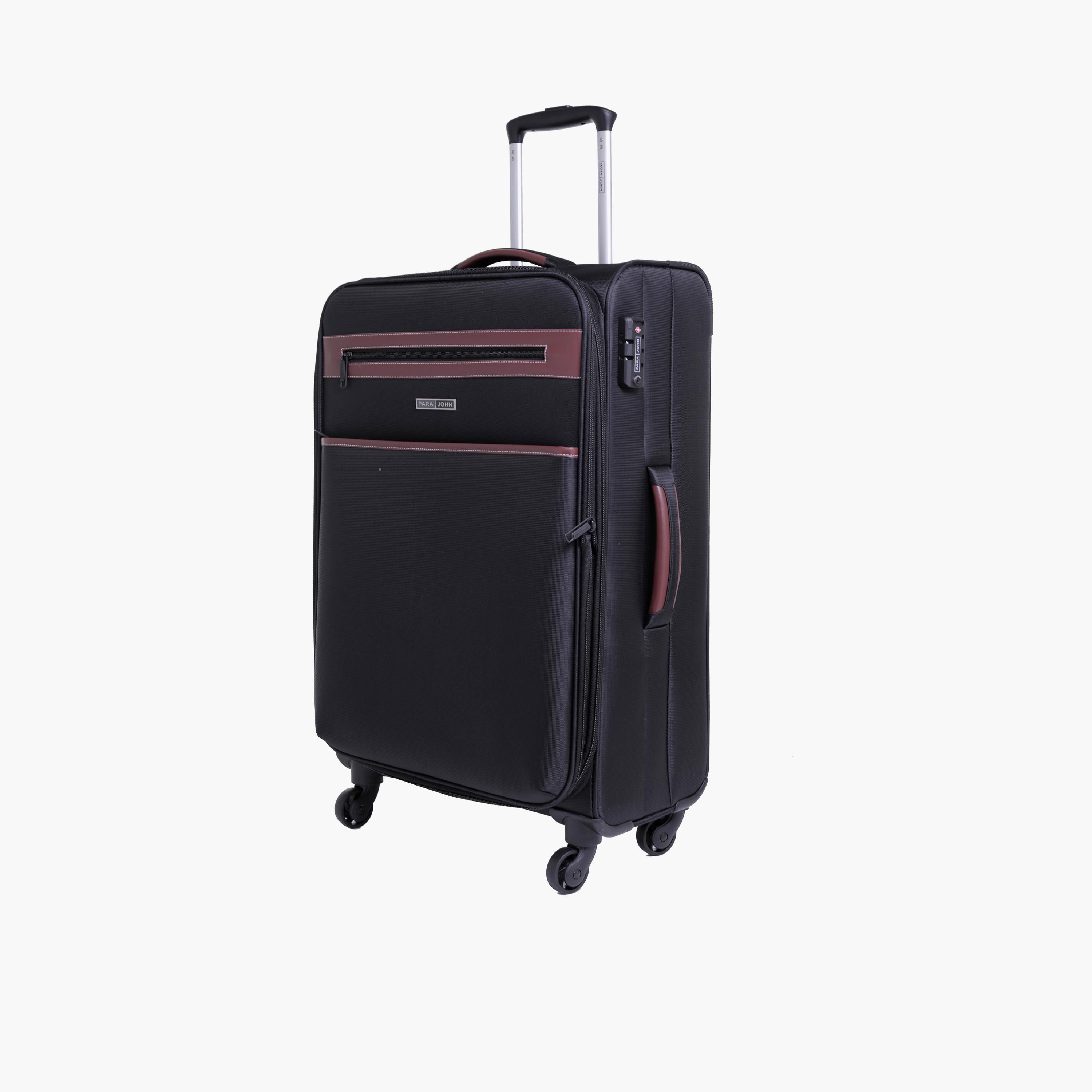 Para John Set of 3 Polyester Soft Sided 4-Wheeler Spinner Trolley Bag with Combination Lock-travel-luggagesandbags-luggage-image-5