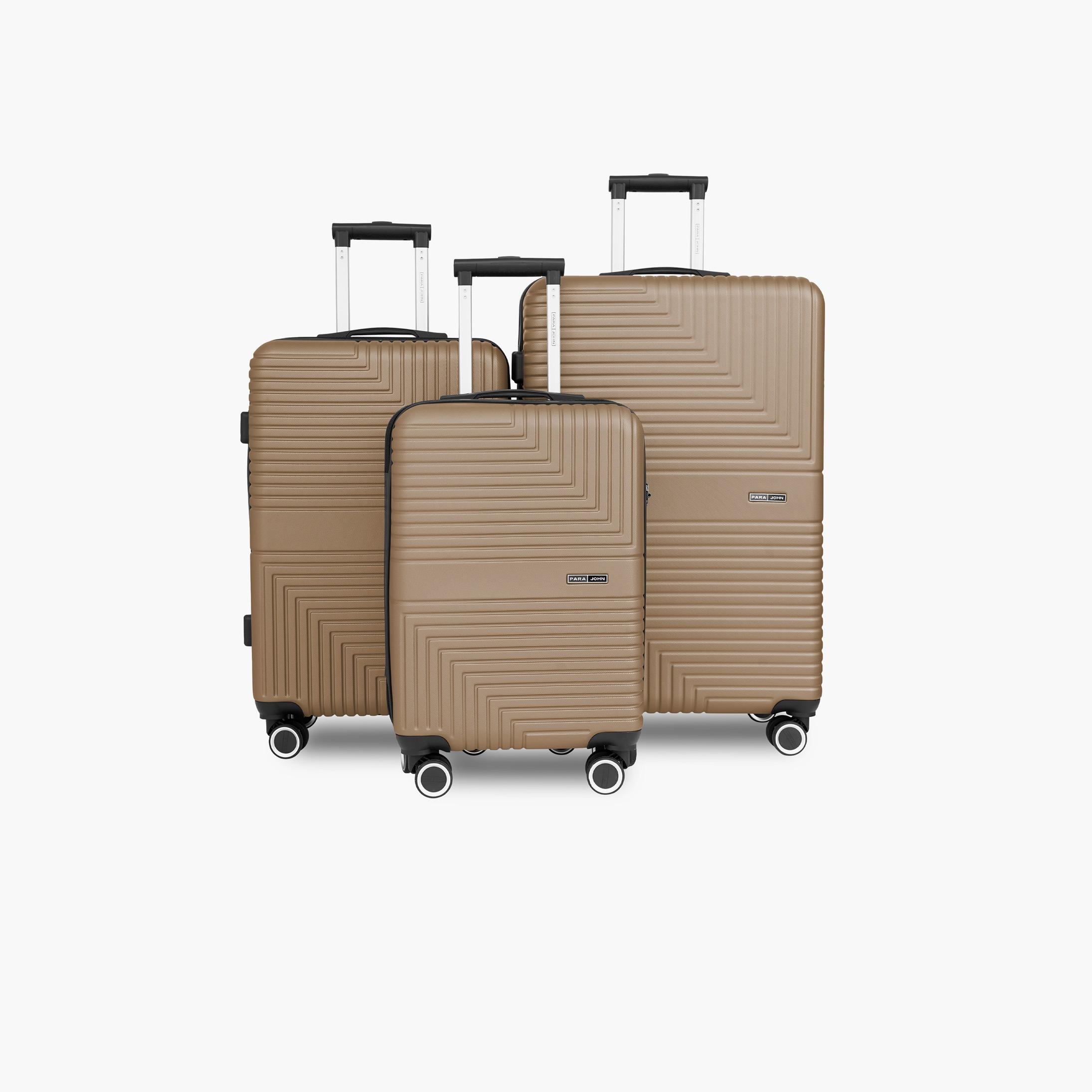 Para John Set of 3 ABS Hard Sided 4-Wheeler Spinner Trolley Bag with Combination Lock-travel-luggagesandbags-luggage-image-1