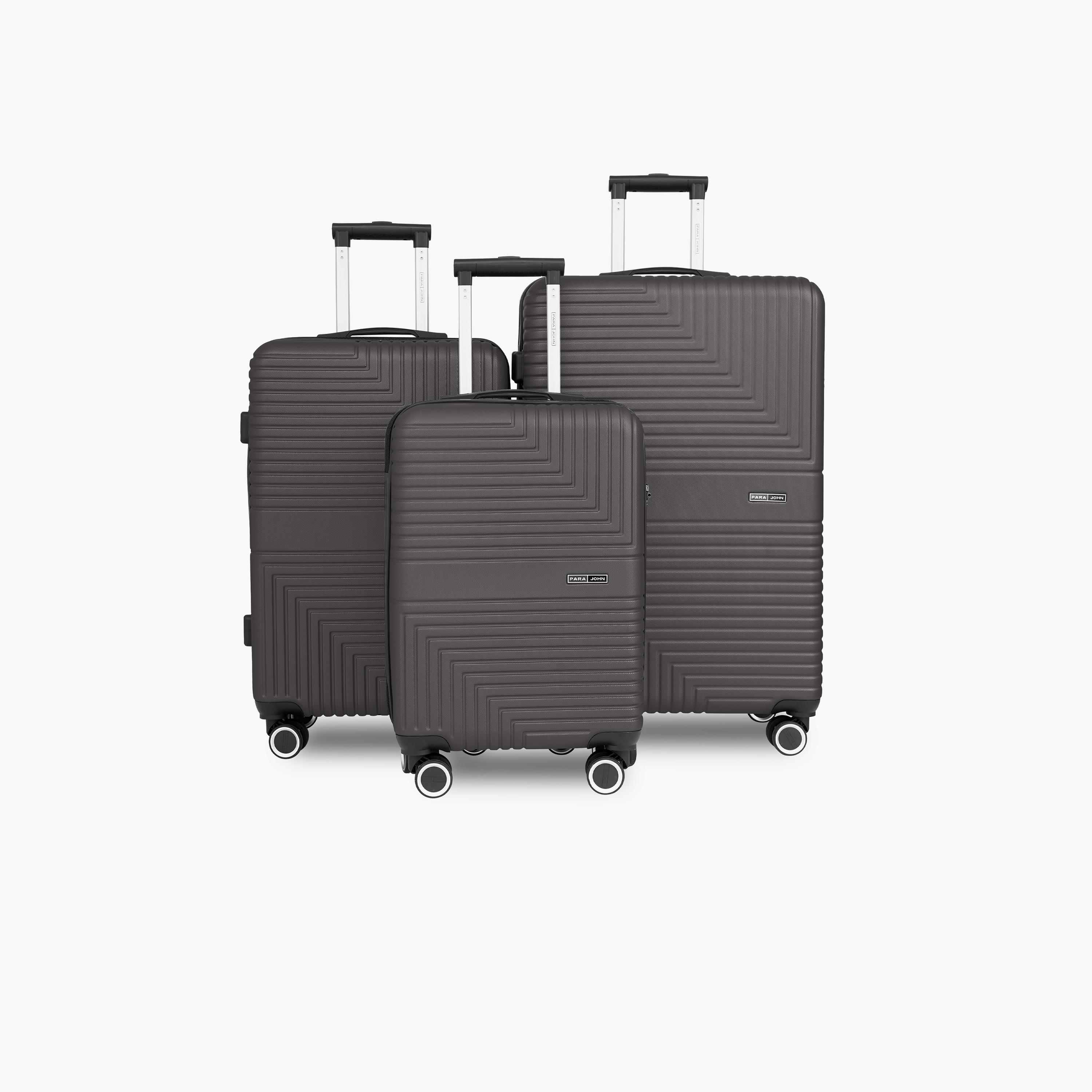 Para John Set of 3 ABS Hard Sided 4-Wheeler Spinner Trolley Bag with Combination Lock-travel-luggagesandbags-luggage-image-1