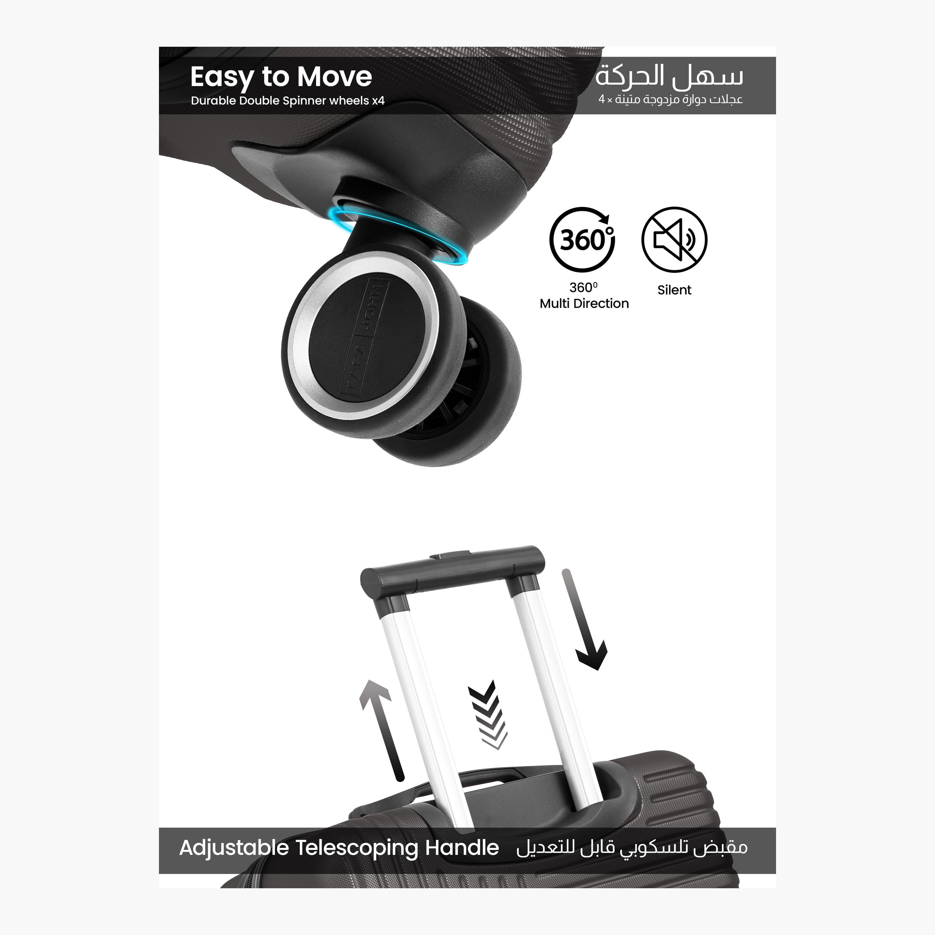 Para John Set of 3 ABS Hard Sided 4-Wheeler Spinner Trolley Bag with Combination Lock-travel-luggagesandbags-luggage-image-3