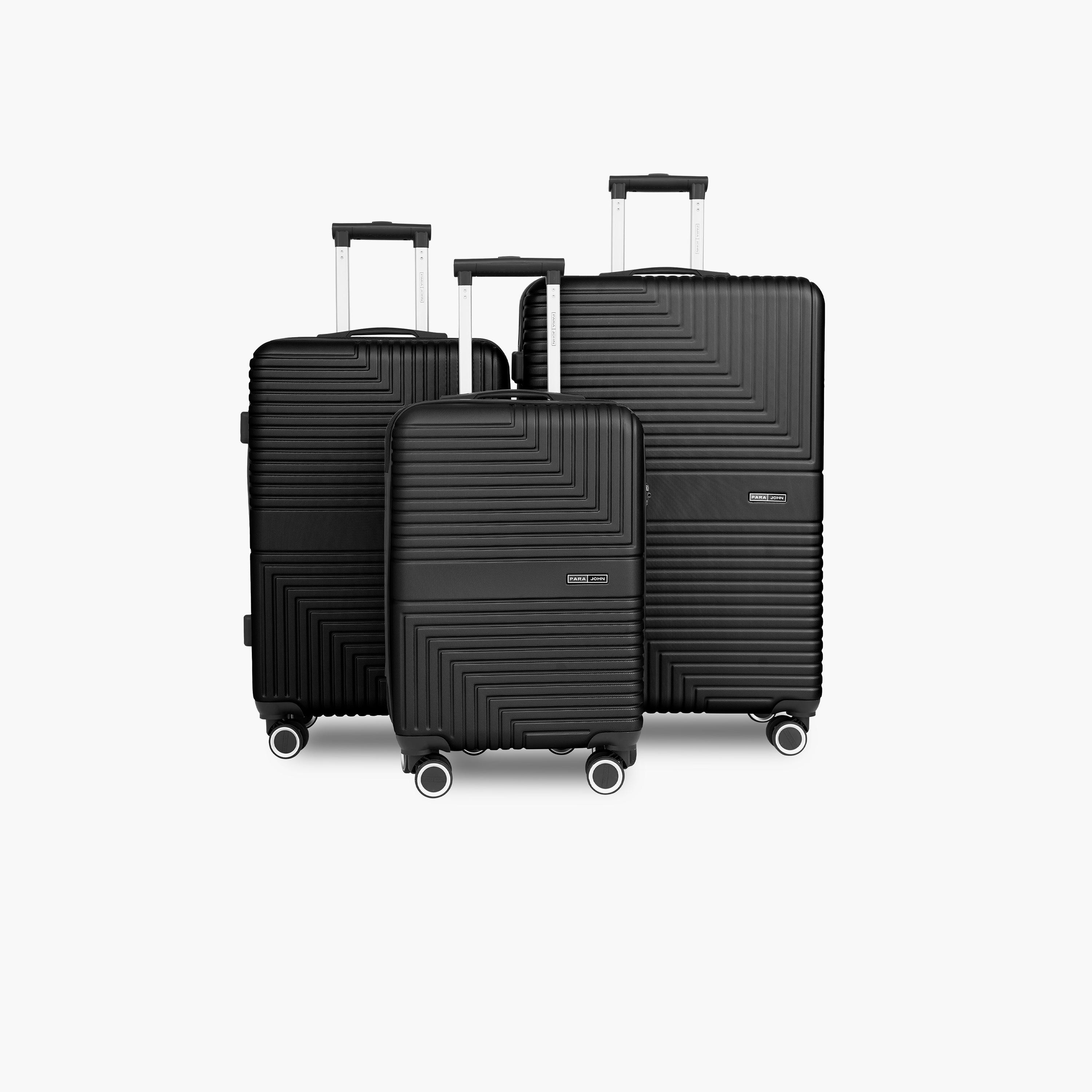 Para John Set of 3 ABS Hard Sided 4-Wheeler Spinner Trolley Bag with Combination Lock-travel-luggagesandbags-luggage-image-1