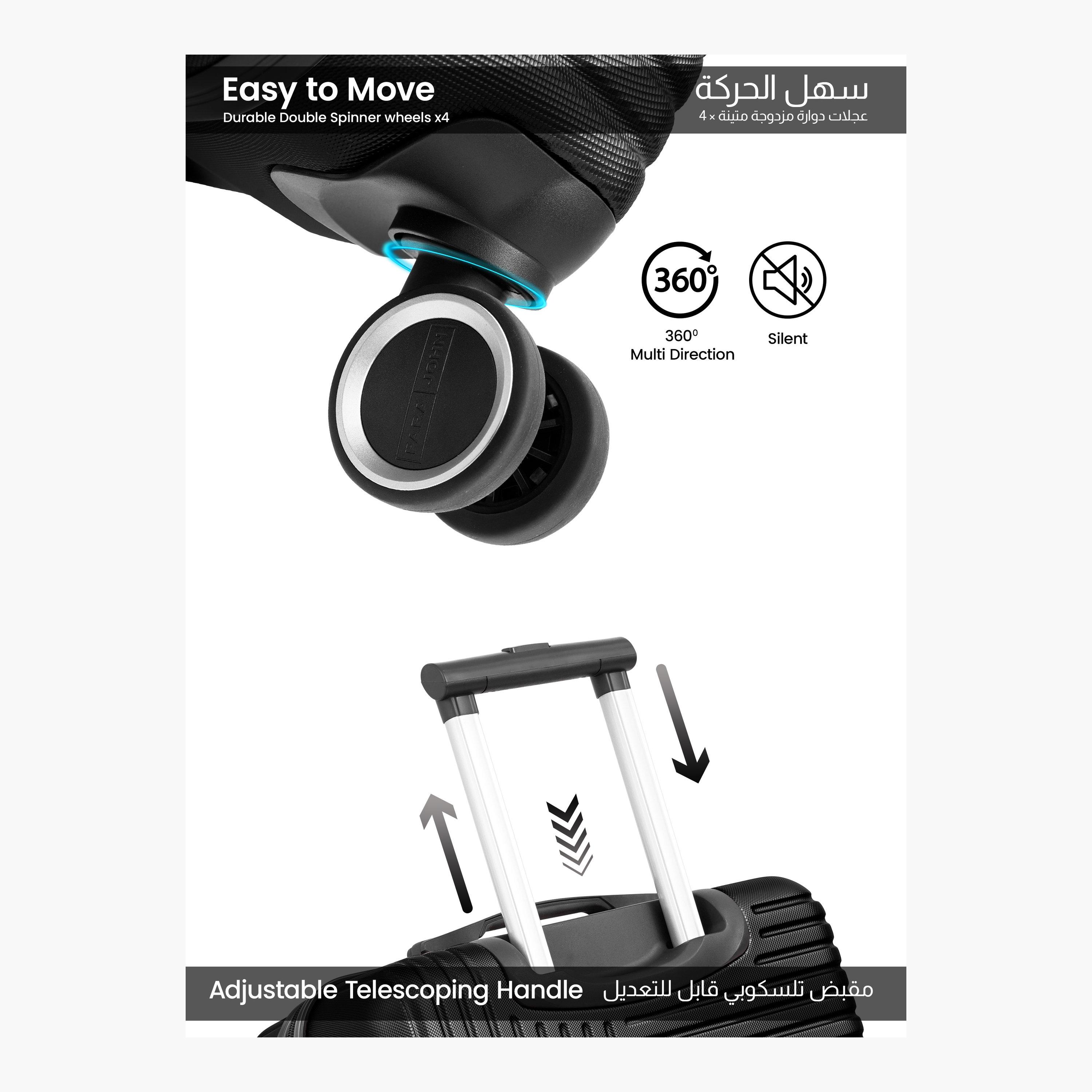 Para John Set of 3 ABS Hard Sided 4-Wheeler Spinner Trolley Bag with Combination Lock-travel-luggagesandbags-luggage-image-3