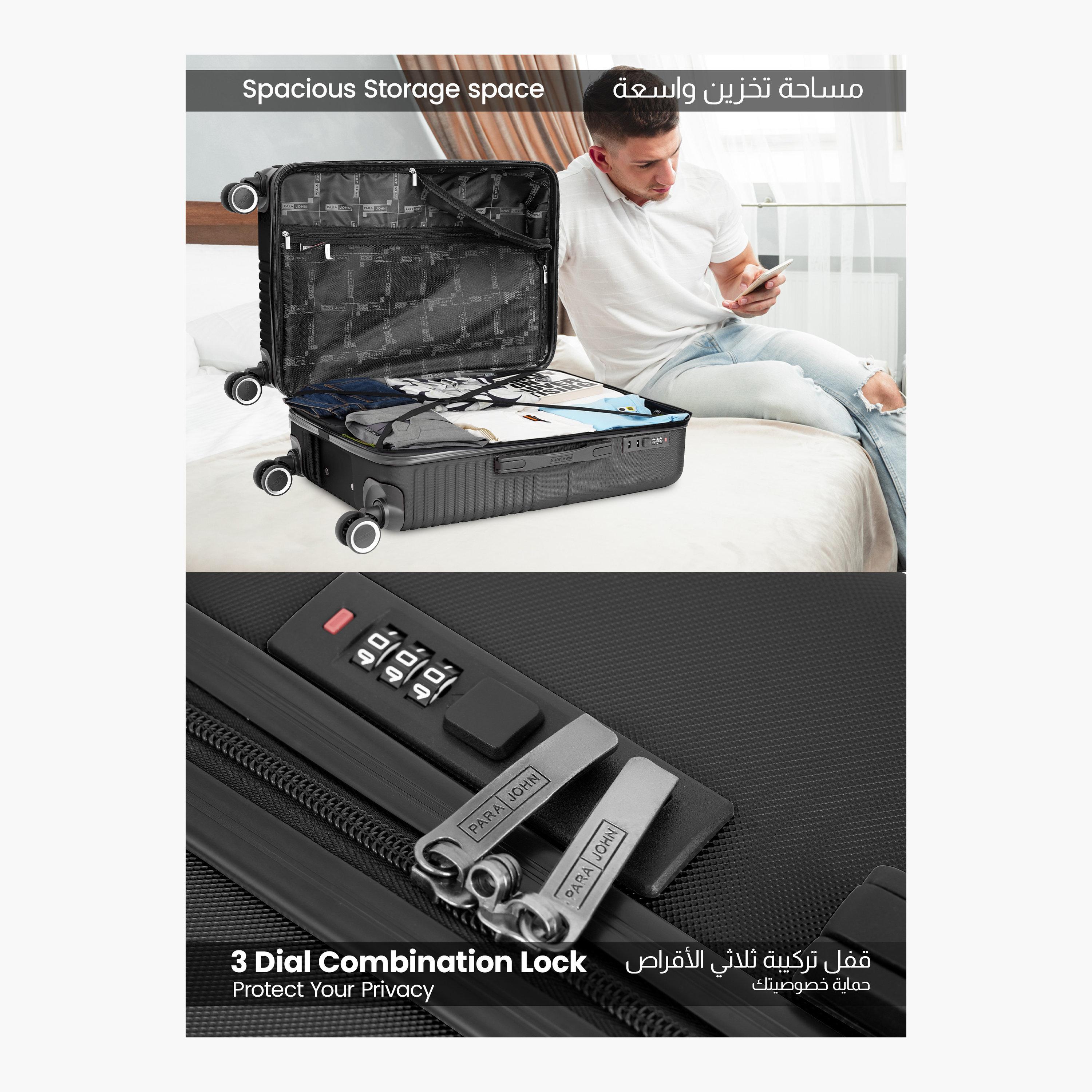 Para John Set of 3 ABS Hard Sided 4-Wheeler Spinner Trolley Bag with Combination Lock-travel-luggagesandbags-luggage-image-4