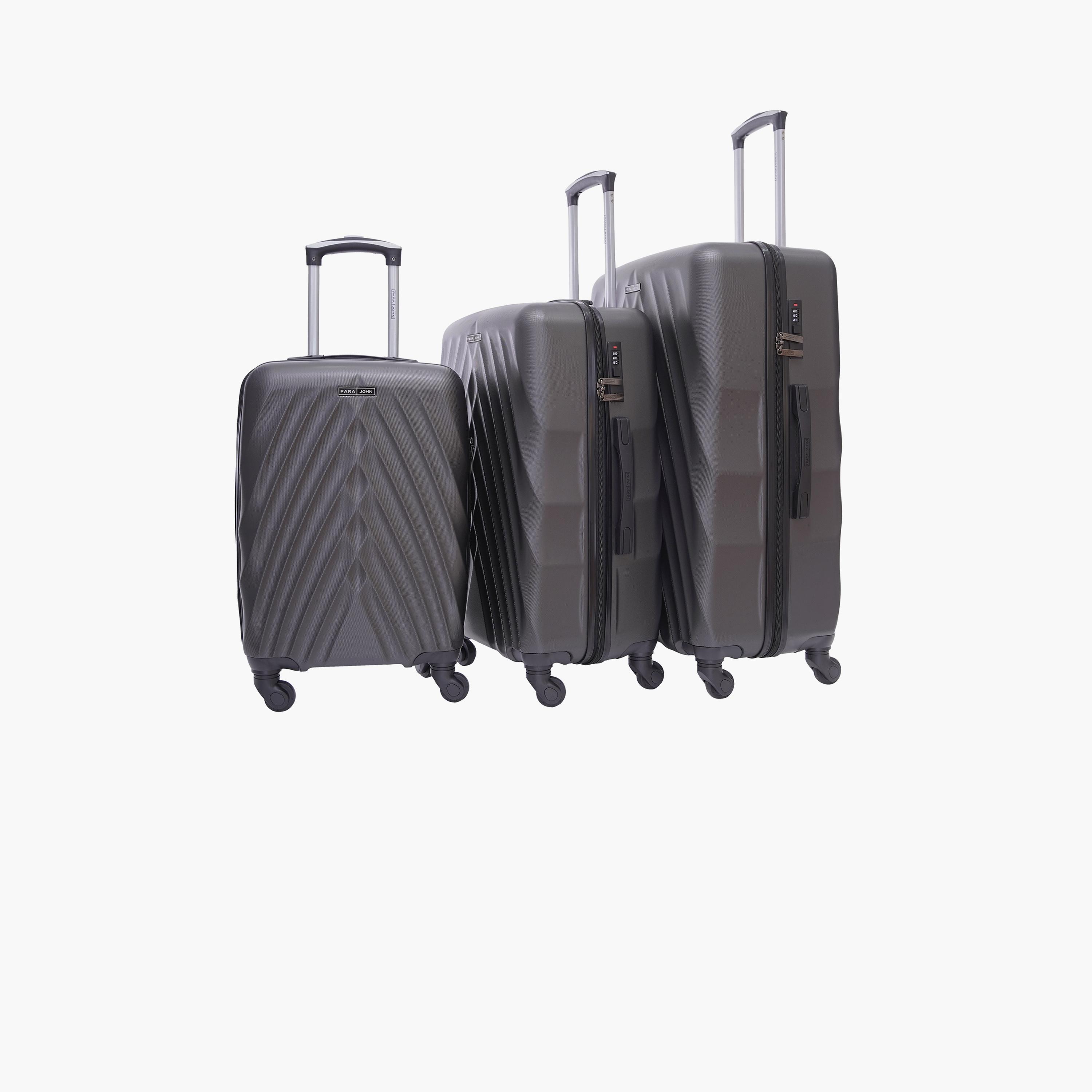 Para John Set of 3 ABS Hard Sided 4-Wheeler Spinner Trolley Bag with Combination Lock-travel-luggagesandbags-luggage-image-1