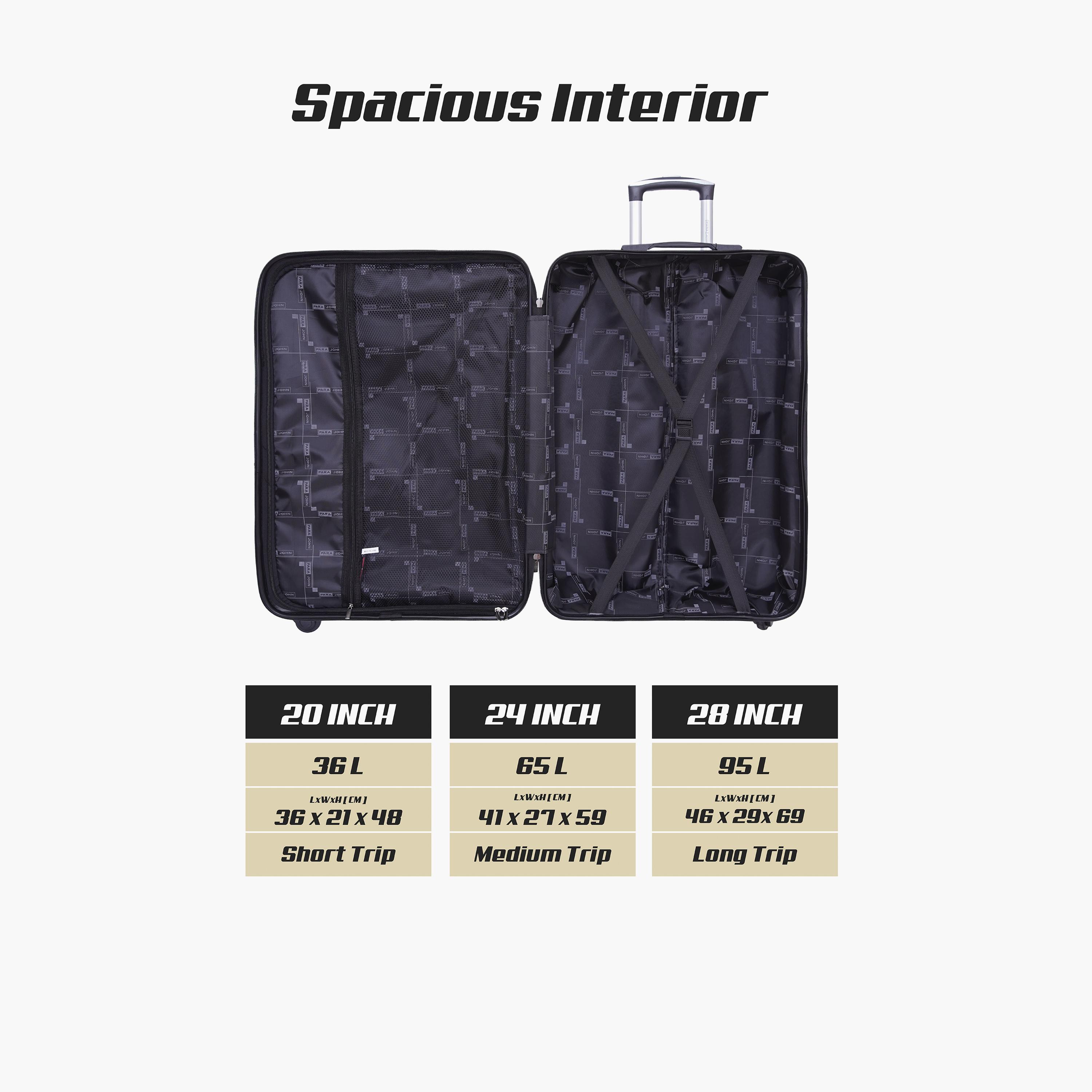 باراجون- طقم 3 شنط بأربع عجلات دوارة من مادة ABS وجوانب صلبة مع قفل مركب-travel-luggagesandbags-luggage-image-10