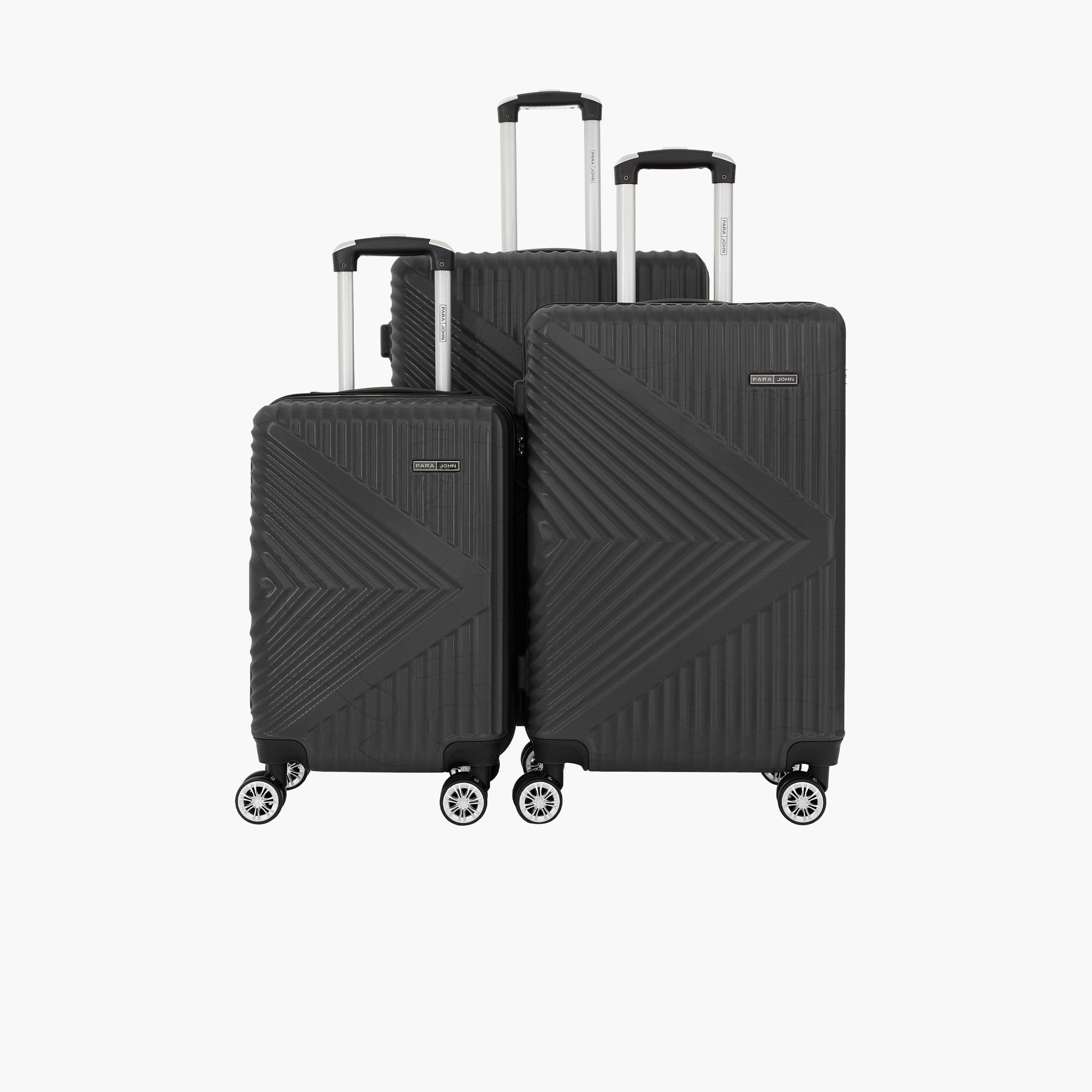 Para John Set of 3 Polycarbonate with ABS Hard Sided 4-Wheeler Spinner Trolley Bag with Combination Lock-travel-luggagesandbags-luggage-image-1