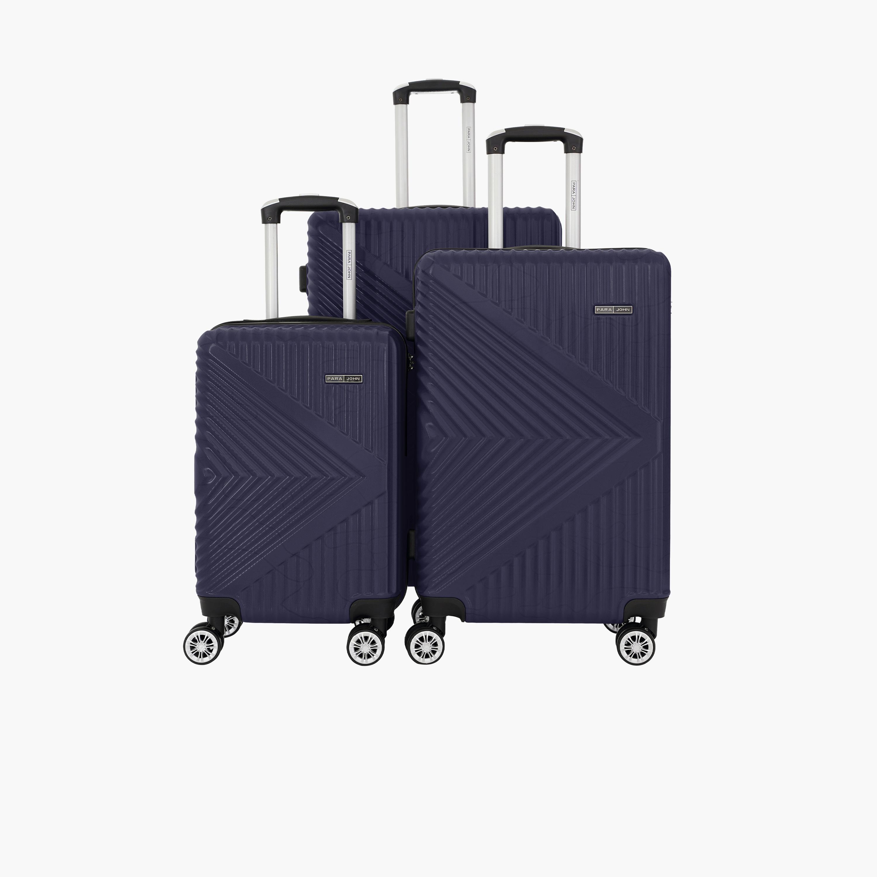 Para John Set of 3 Polycarbonate with ABS Hard Sided 4-Wheeler Spinner Trolley Bag with Combination Lock-travel-luggagesandbags-luggage-image-4