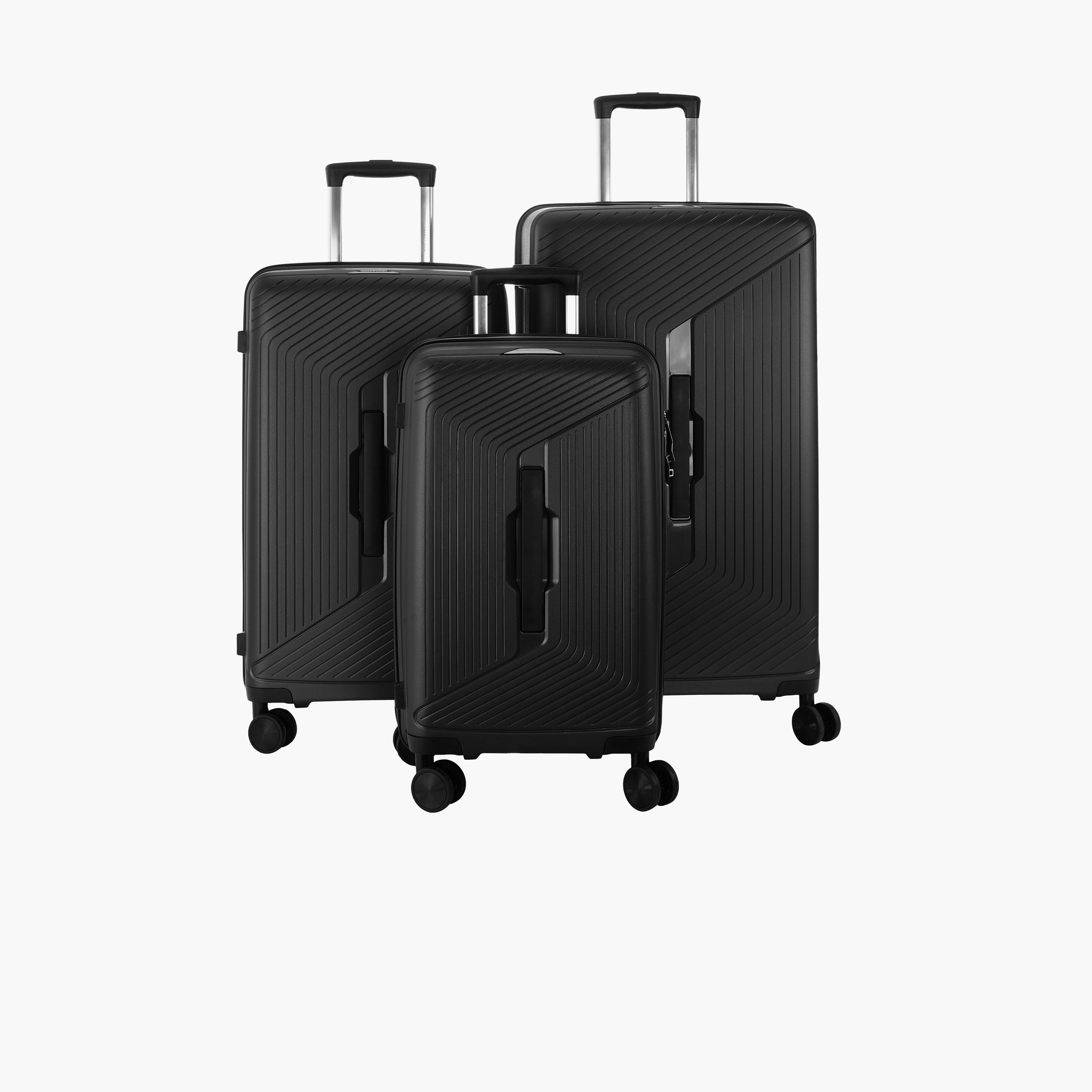 باراجون- طقم 3 شنط بولي بروبيلين بأربع عجلات دوارة وجوانب صلبة مع قفل مركب-travel-luggagesandbags-luggage-image-1