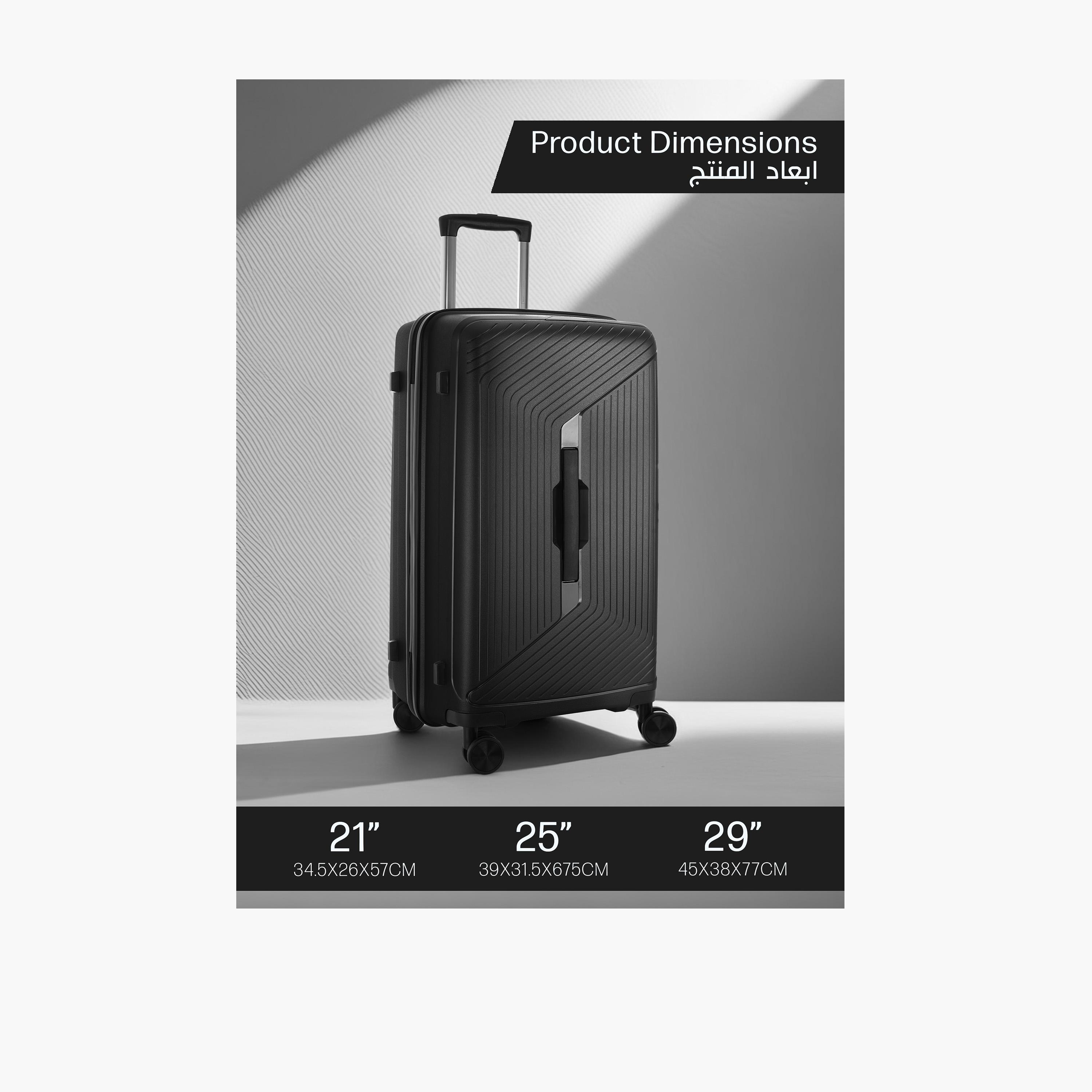 Para John Set of 3 Polypropylene Hard Sided 4-Wheeler Spinner Trolley Bag with Combination Lock-travel-luggagesandbags-luggage-image-2