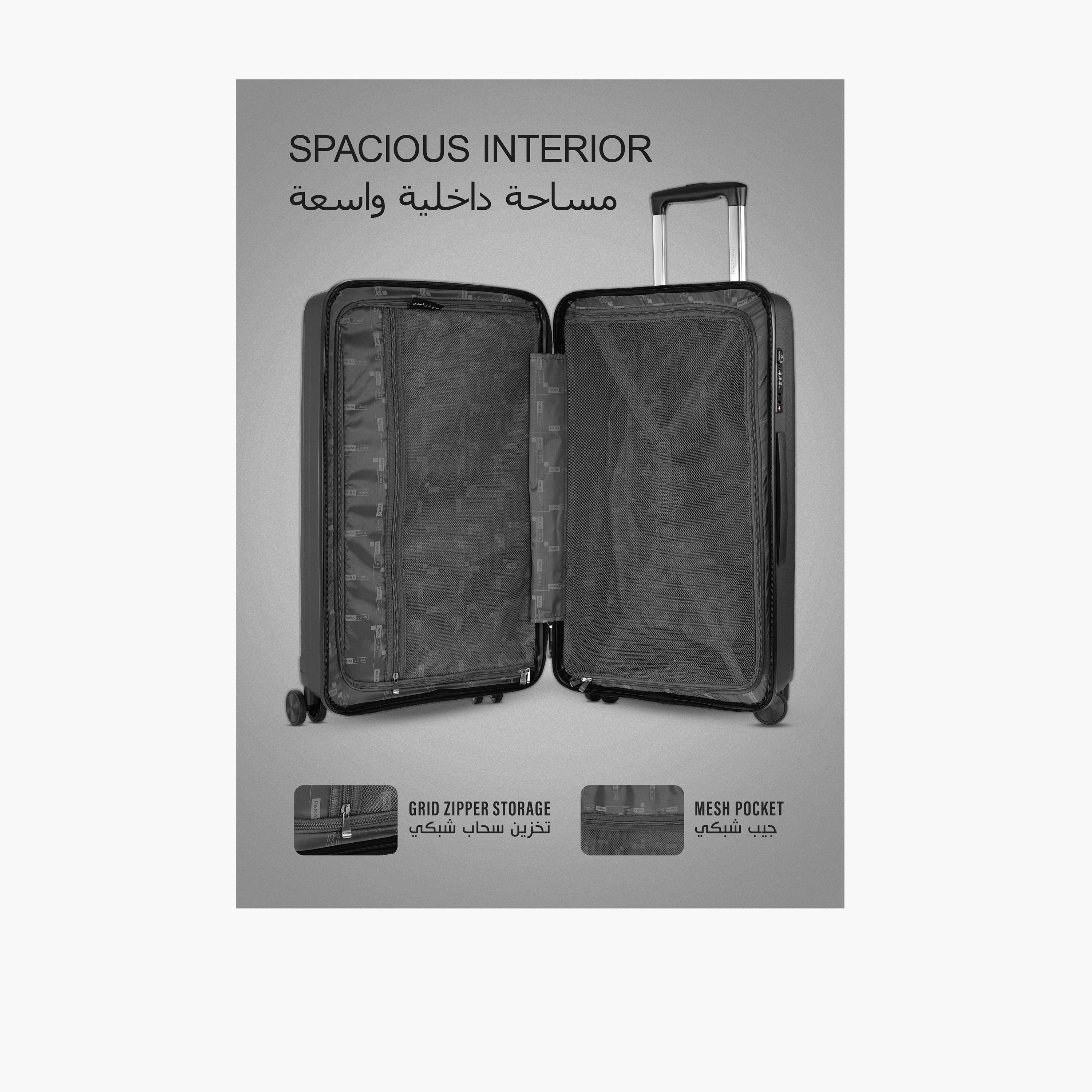 باراجون- طقم 3 شنط بولي بروبيلين بأربع عجلات دوارة وجوانب صلبة مع قفل مركب-travel-luggagesandbags-luggage-image-5