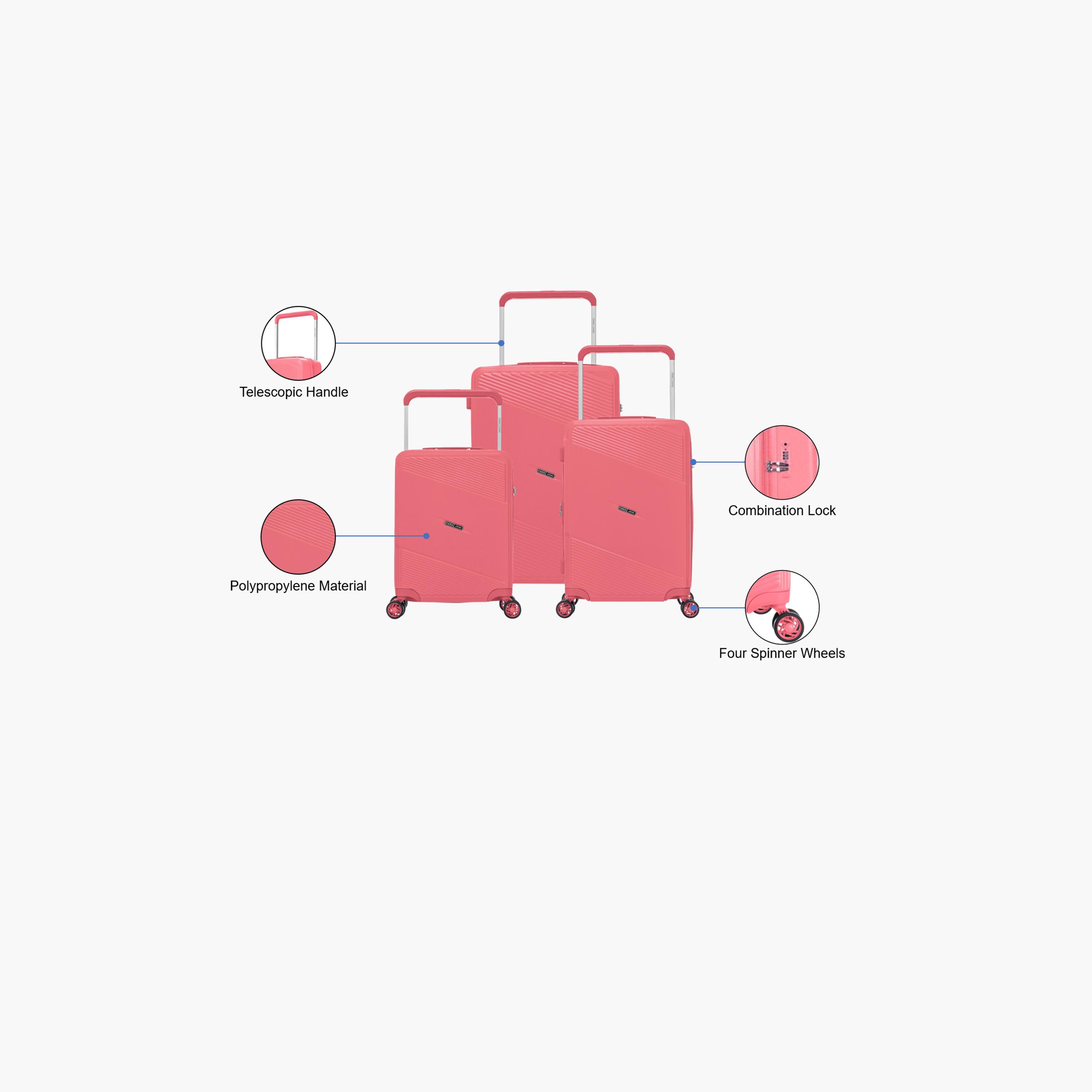 باراجون- طقم 3 شنط بولي بروبيلين بأربع عجلات دوارة وجوانب صلبة مع قفل مركب-travel-luggagesandbags-luggage-image-12