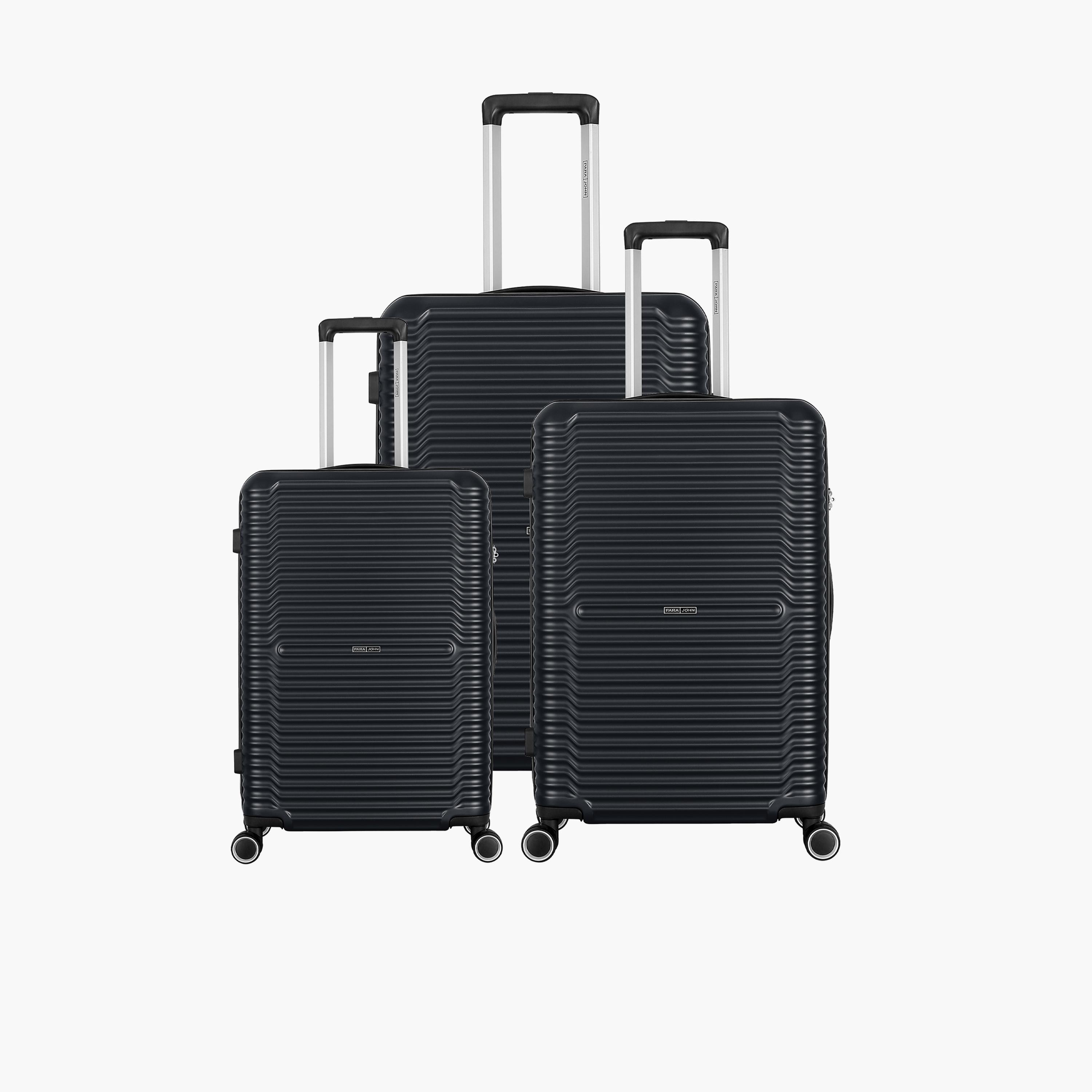 Para John Set of 3 Polycarbonate with ABS Hard Sided 4-Wheeler Spinner Trolley Bag with Combination Lock-travel-luggagesandbags-luggage-image-1