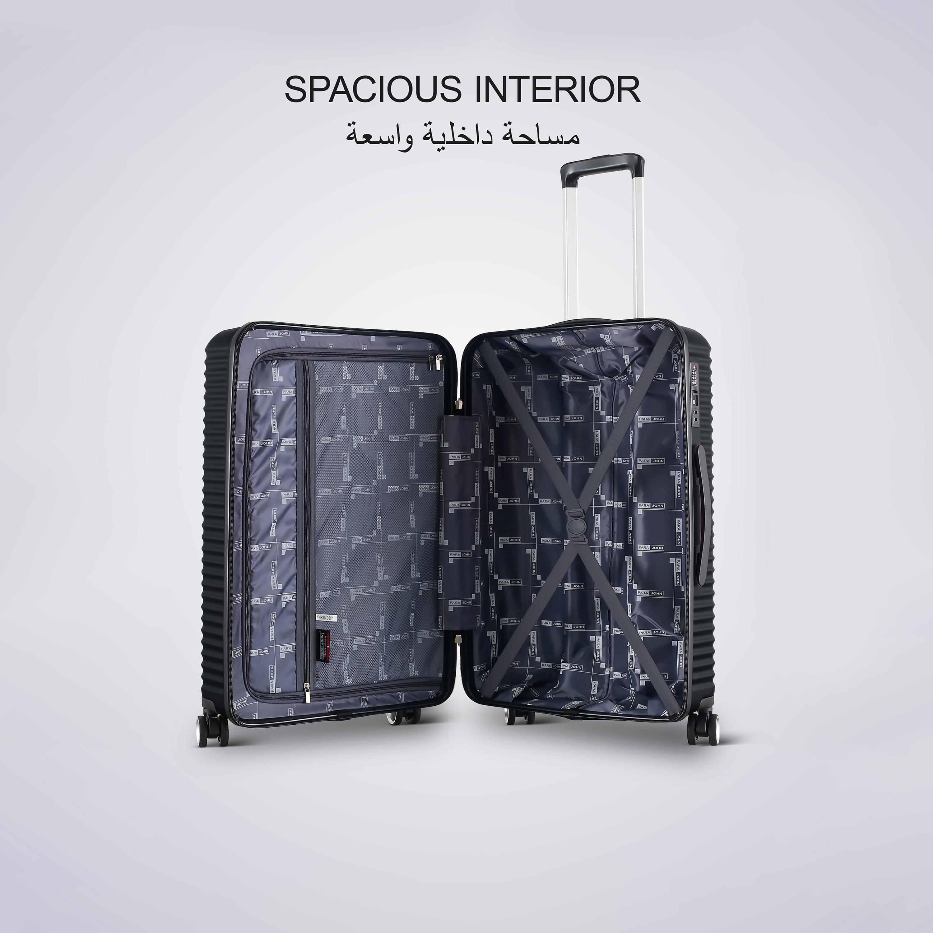 Para John Set of 3 Polycarbonate with ABS Hard Sided 4-Wheeler Spinner Trolley Bag with Combination Lock-travel-luggagesandbags-luggage-image-5