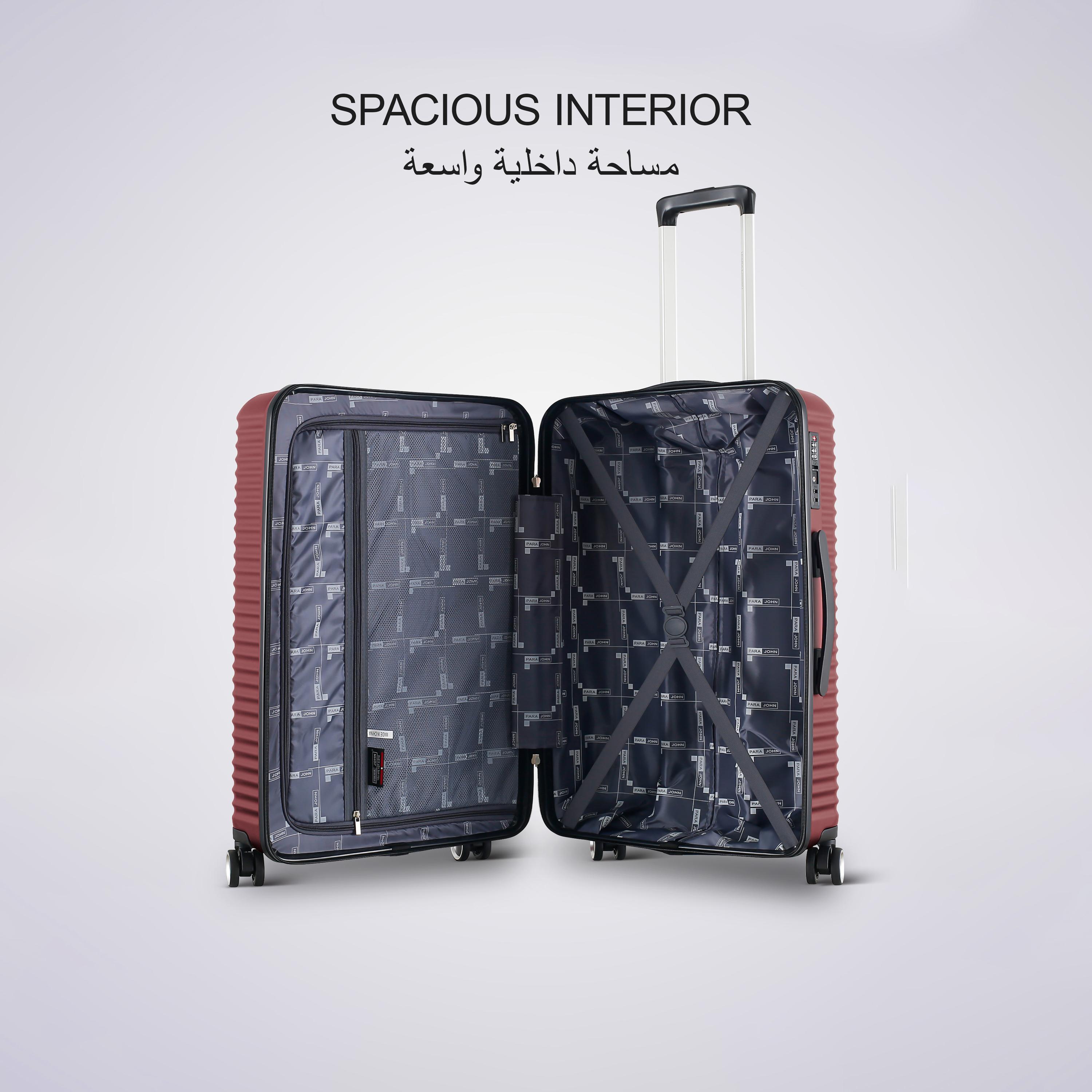 Para John Set of 3 Polycarbonate with ABS Hard Sided 4-Wheeler Spinner Trolley Bag with Combination Lock-travel-luggagesandbags-luggage-image-10