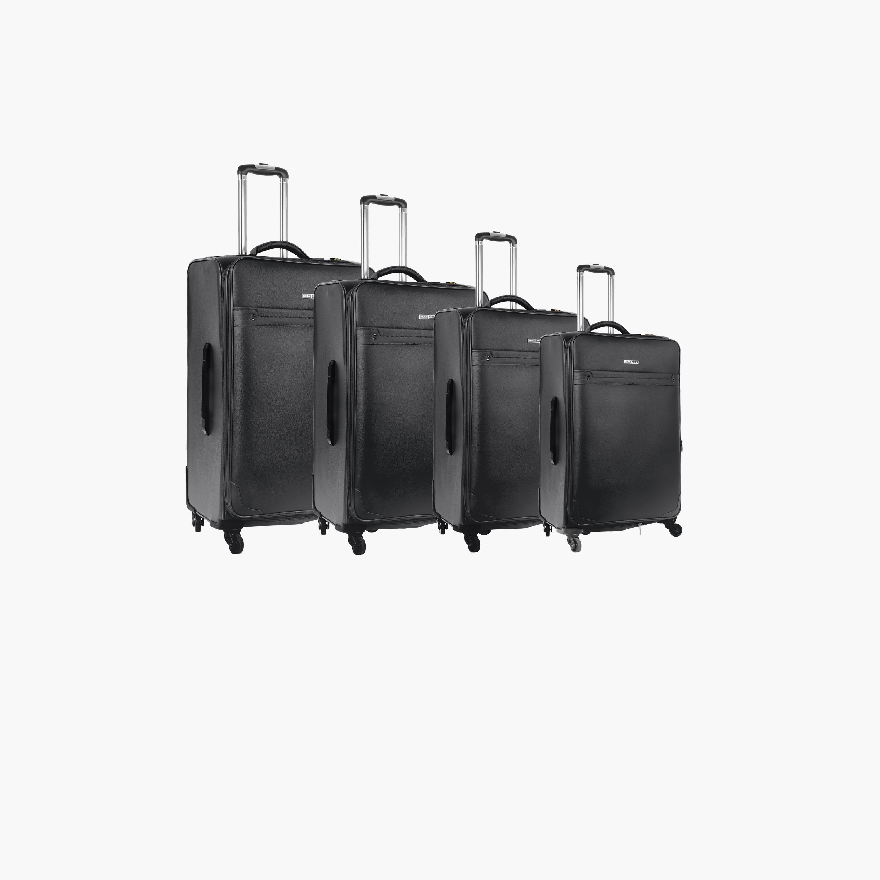Para John Set of 4 PU Soft Sided 4-Wheeler Spinner Trolley Bag with Combination Lock-travel-luggagesandbags-luggage-image-1