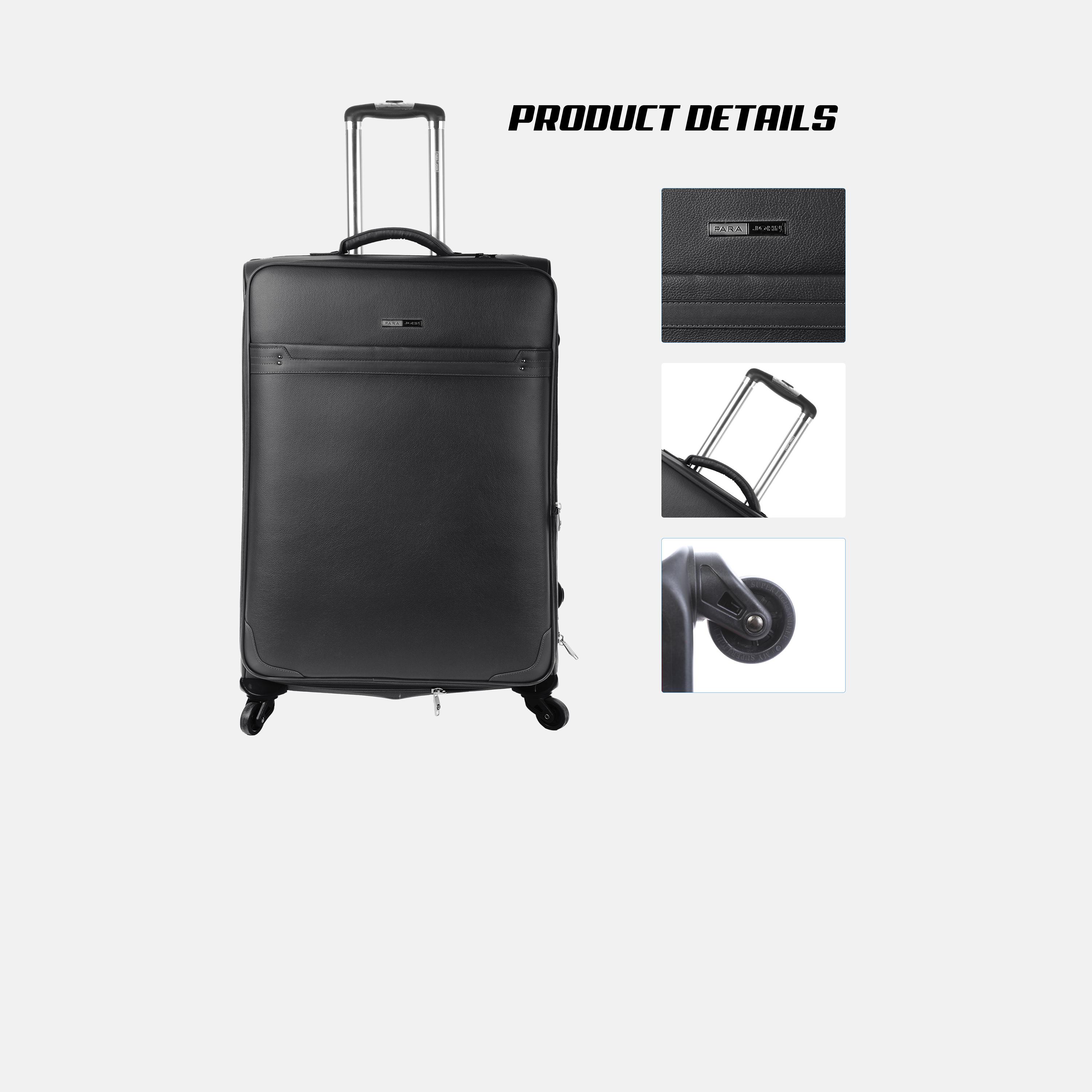 Para John Set of 4 PU Soft Sided 4-Wheeler Spinner Trolley Bag with Combination Lock-travel-luggagesandbags-luggage-image-2