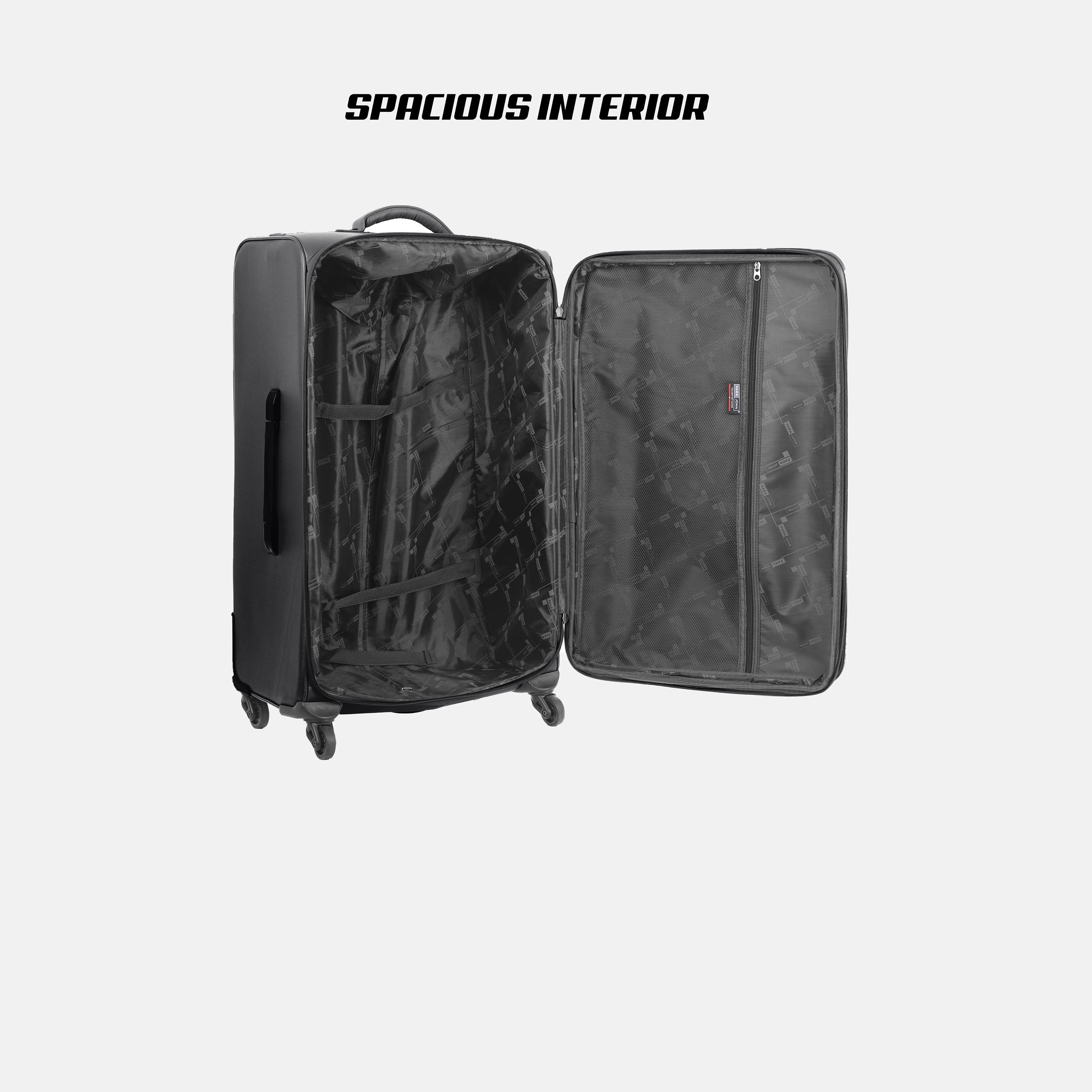 Para John Set of 4 PU Soft Sided 4-Wheeler Spinner Trolley Bag with Combination Lock-travel-luggagesandbags-luggage-image-3