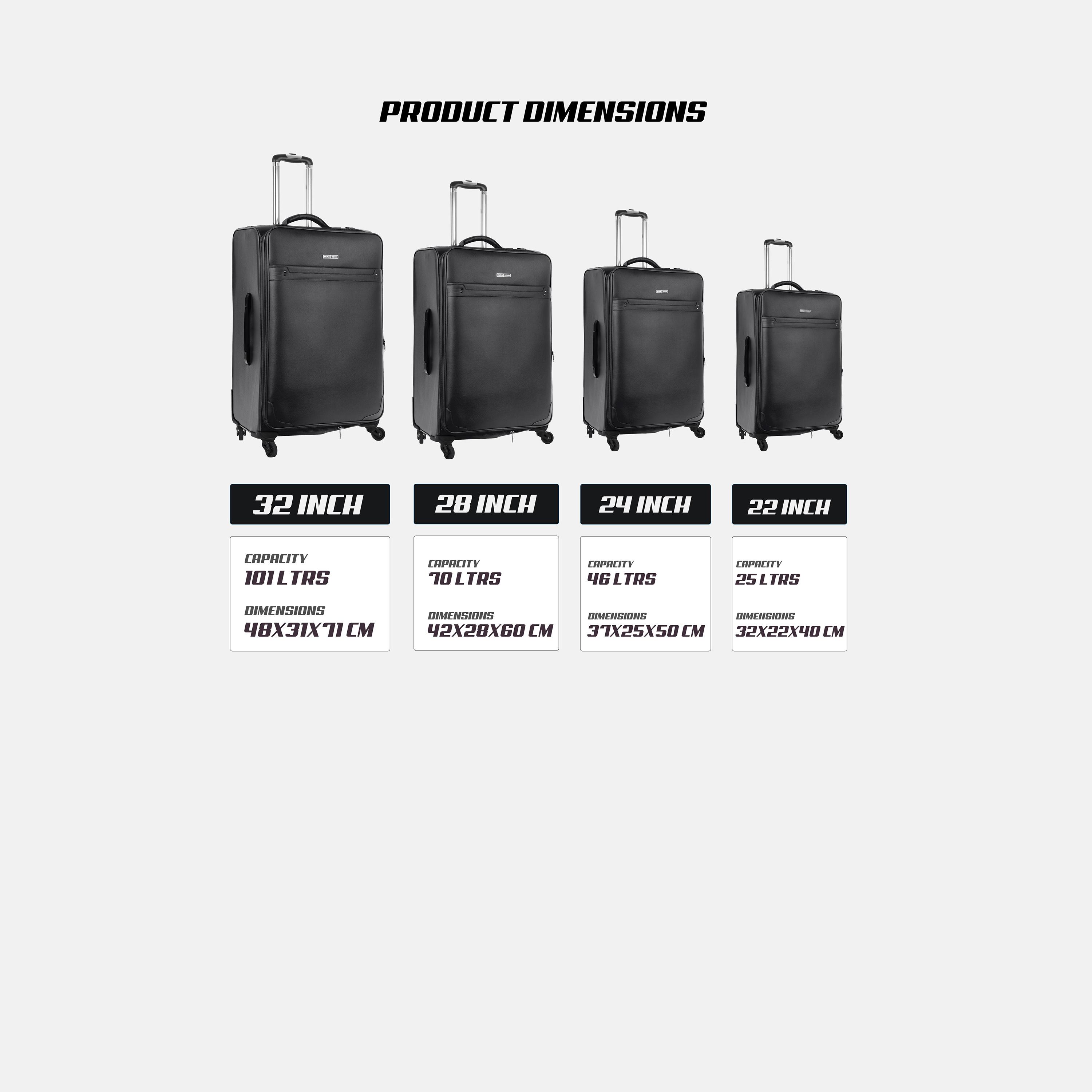 Para John Set of 4 PU Soft Sided 4-Wheeler Spinner Trolley Bag with Combination Lock-travel-luggagesandbags-luggage-image-5